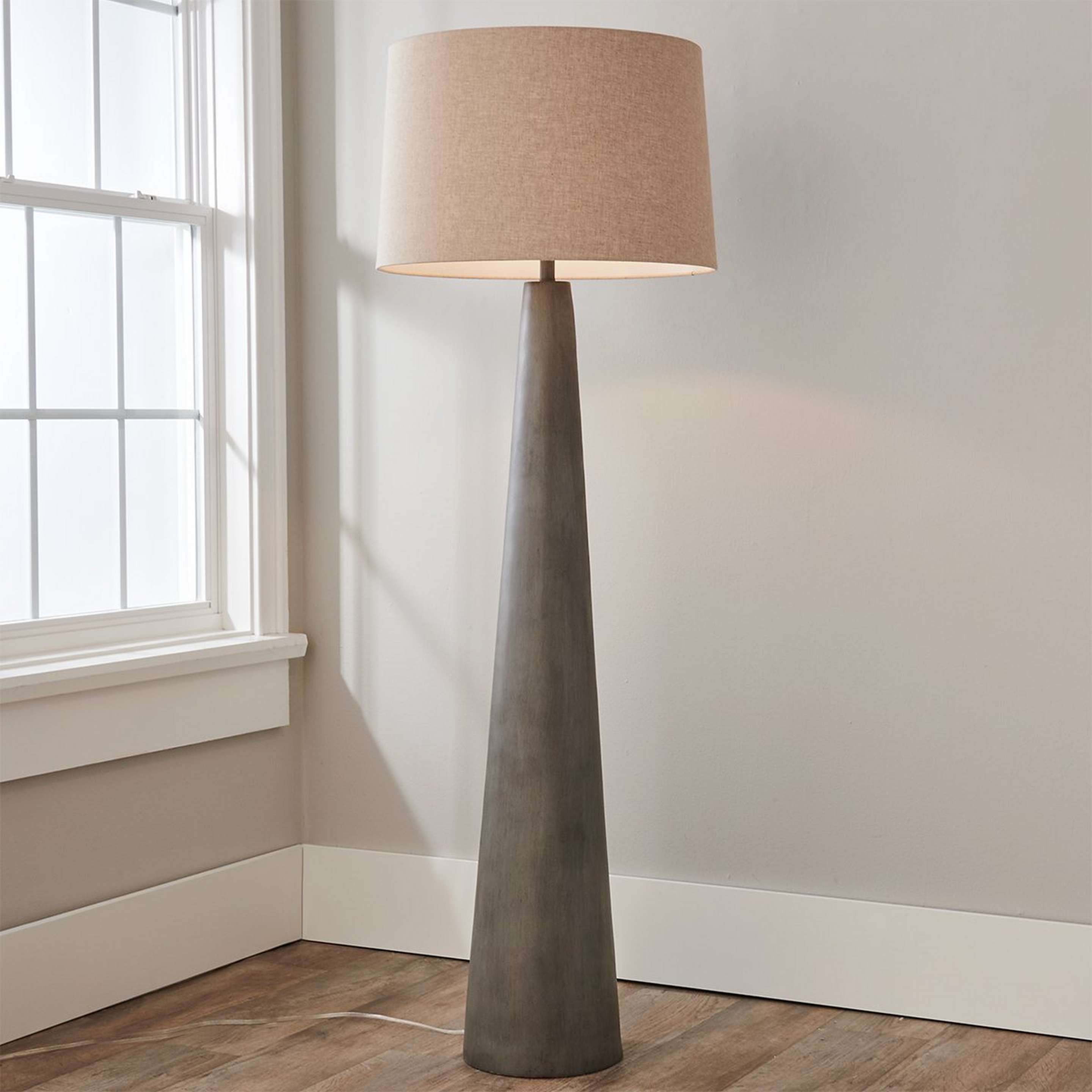 A Graystone Cement Floor Lamp with Gray color