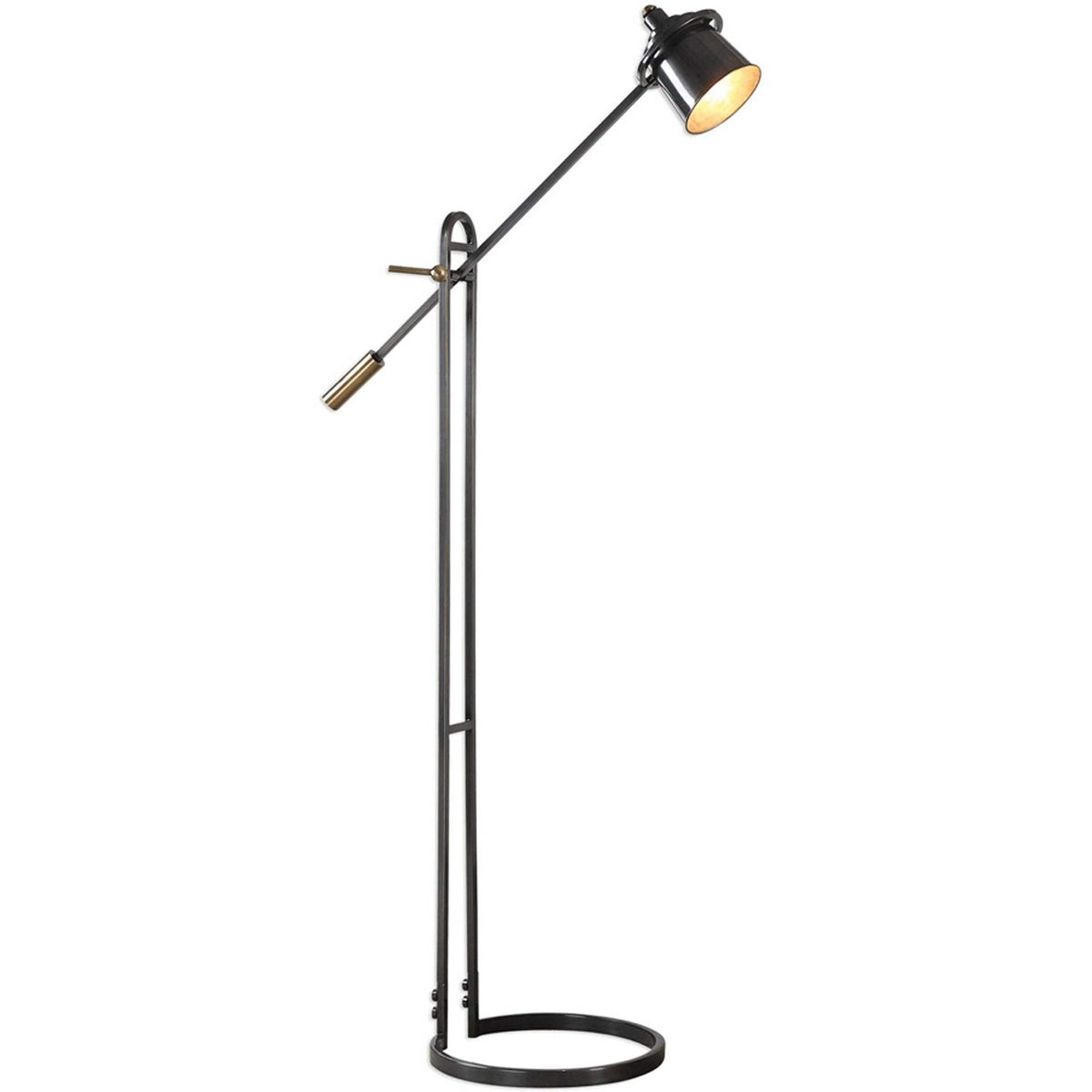 A Loop Base Balance Floor Lamp with Oil Rubbed Bronze / Antique Brass color