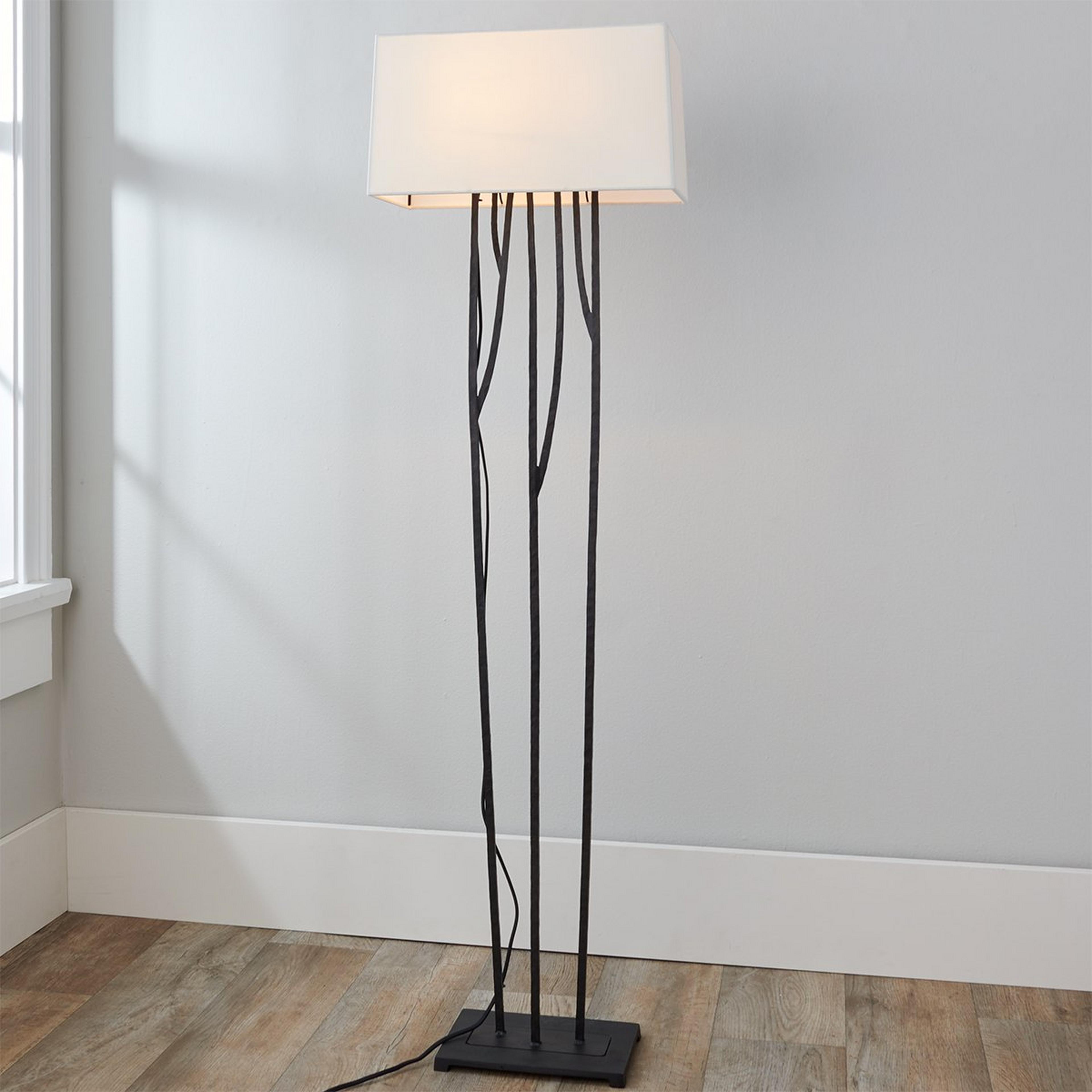 A Winter Floor Lamp with Blackened Rust color