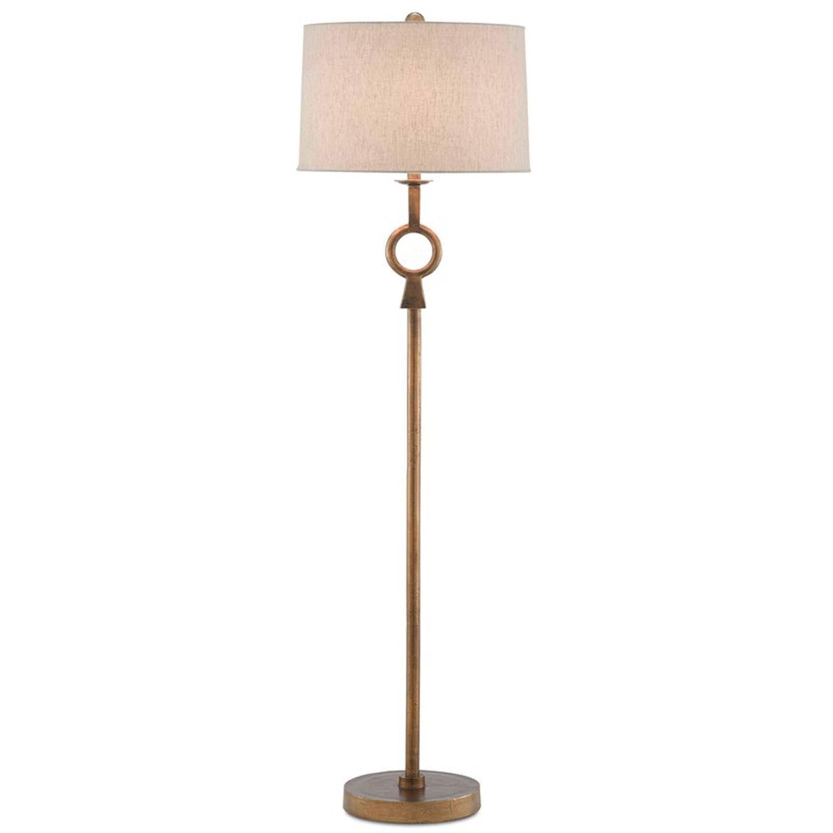 A Mod Aperture Floor Lamp with Aged Brass color