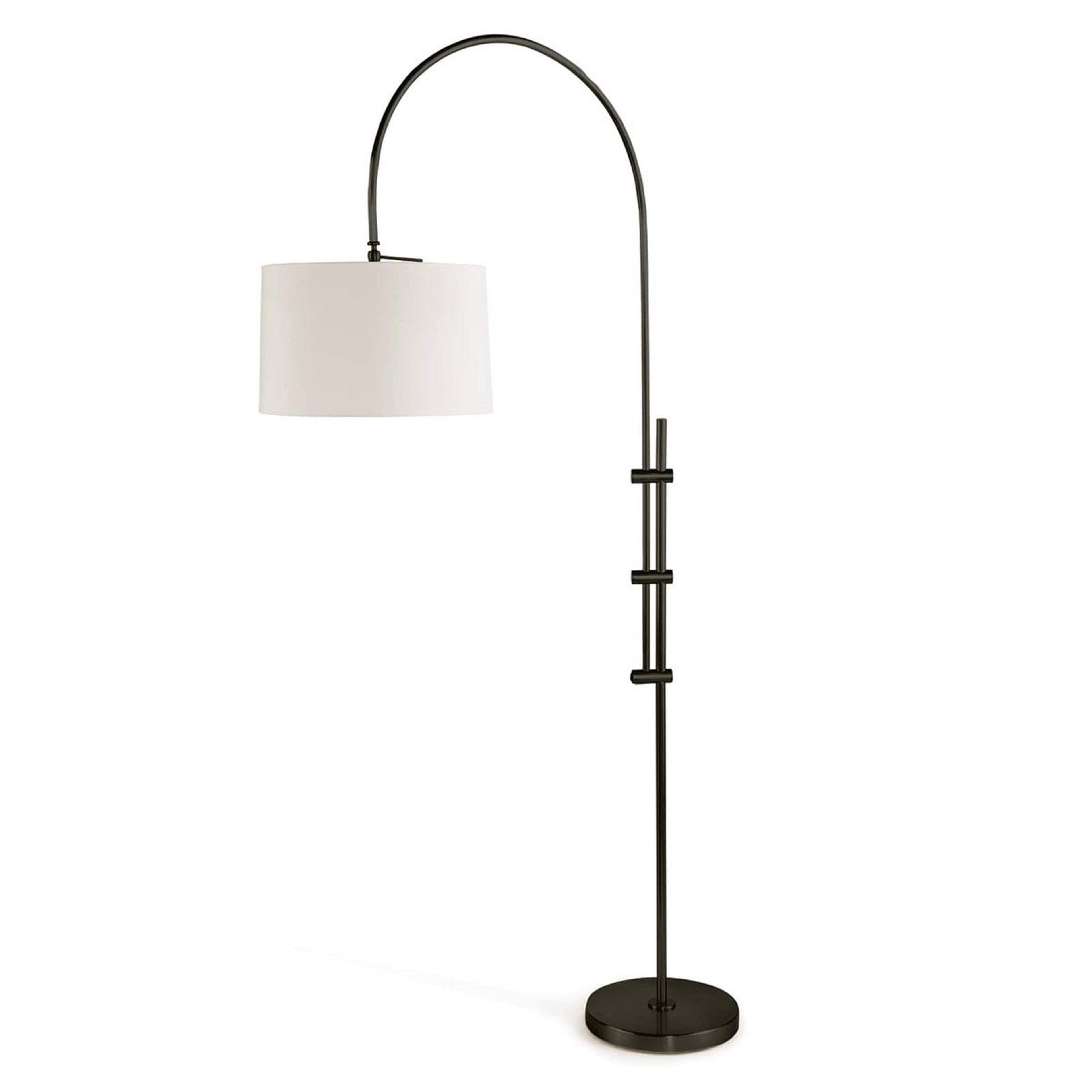 A Benson Floor Lamp - Fabric Shade with Oil Rubbed Bronze color