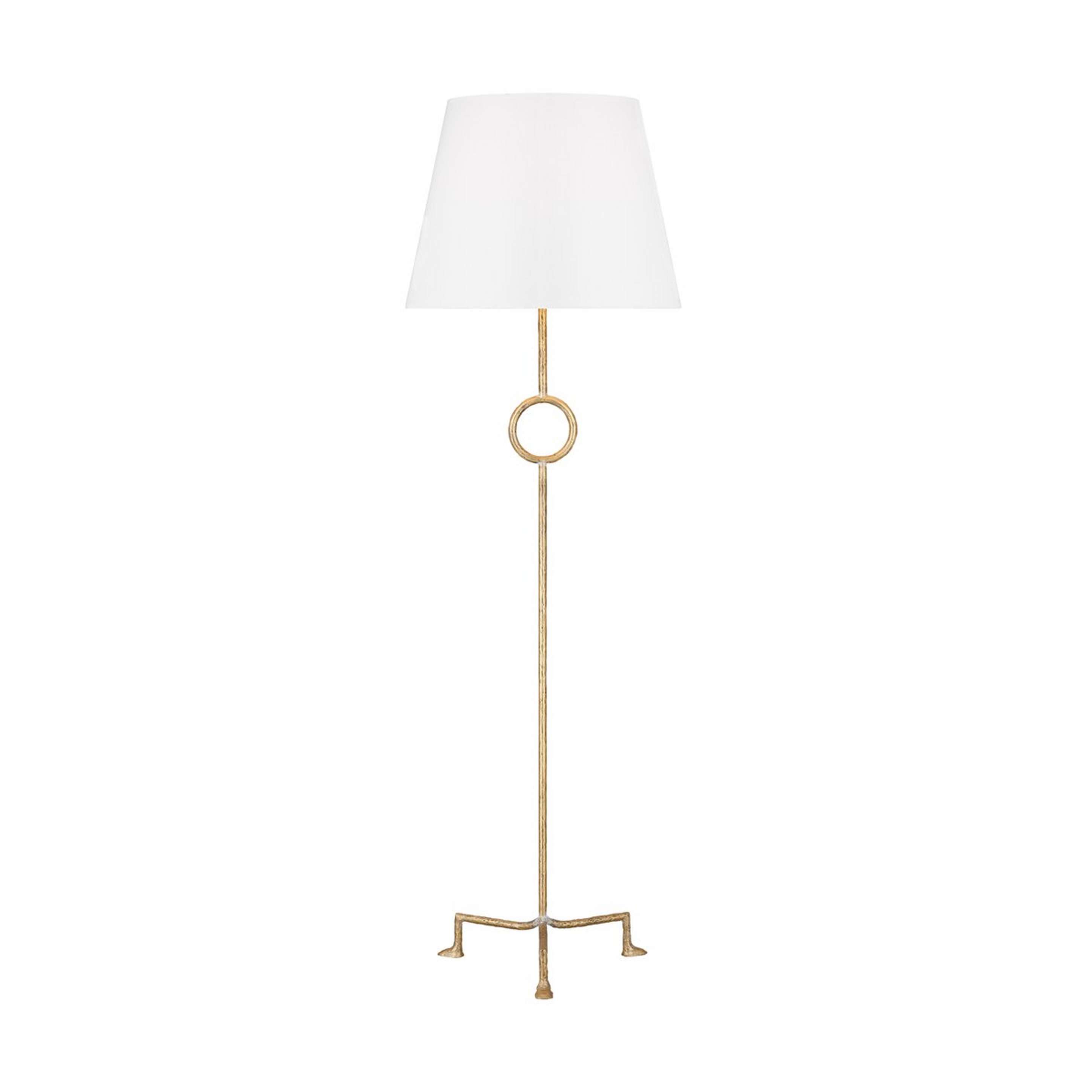 A Vivalda Ring Floor Lamp with Hammered Weathered Gold color