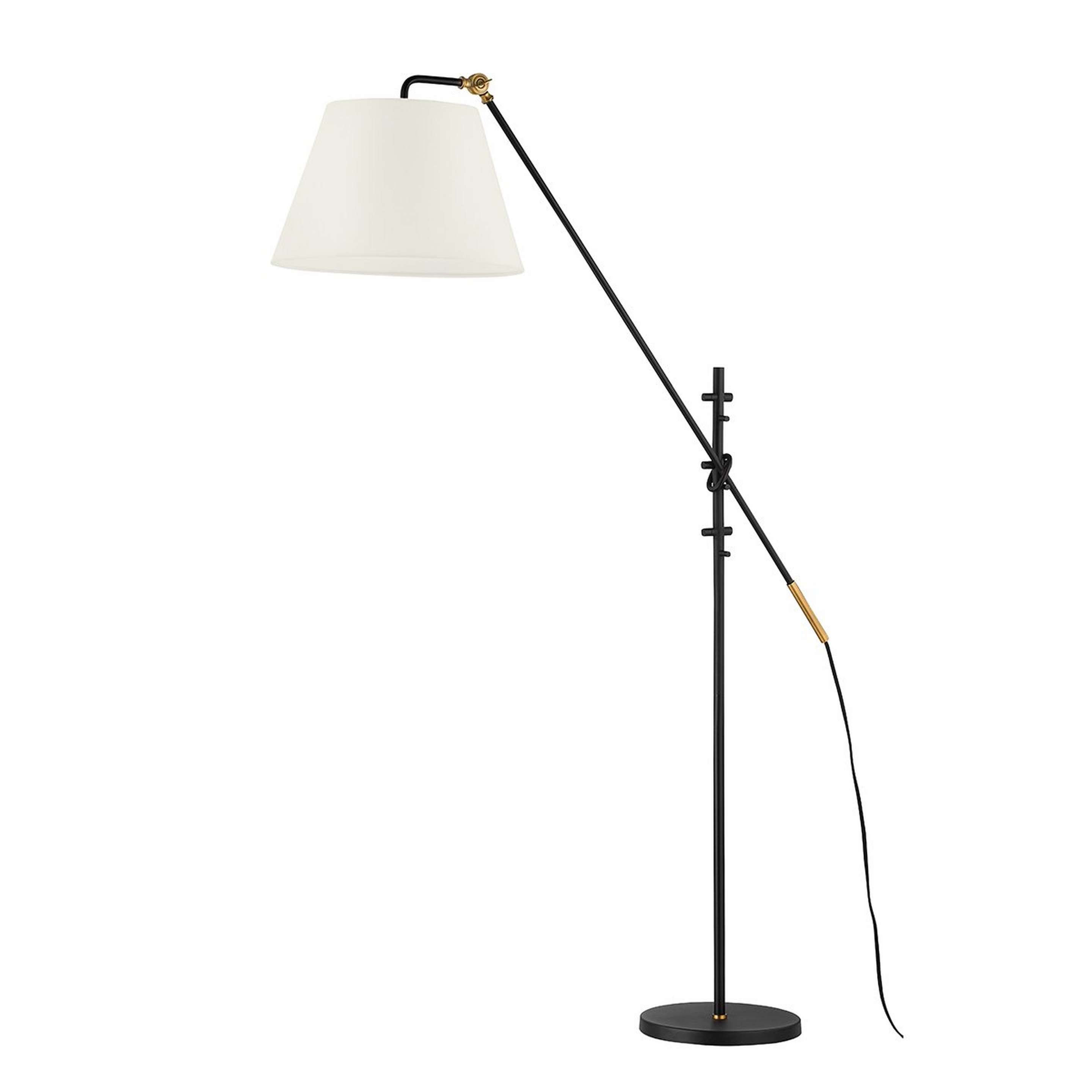 A Regulus Floor Lamp with Black / Brushed Brass color