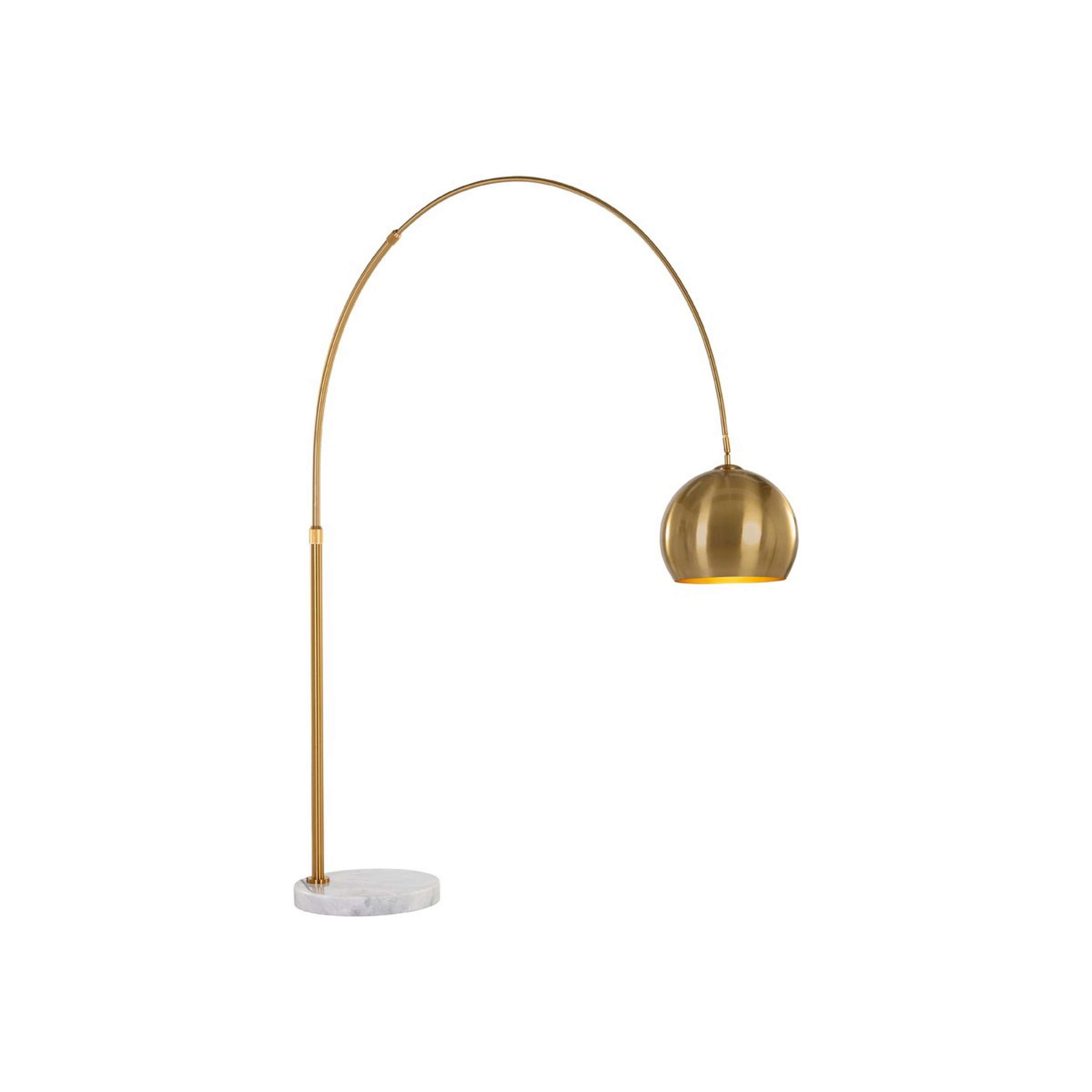 A Benjamin Floor Lamp with Aged Brass / Gold / White Marble color