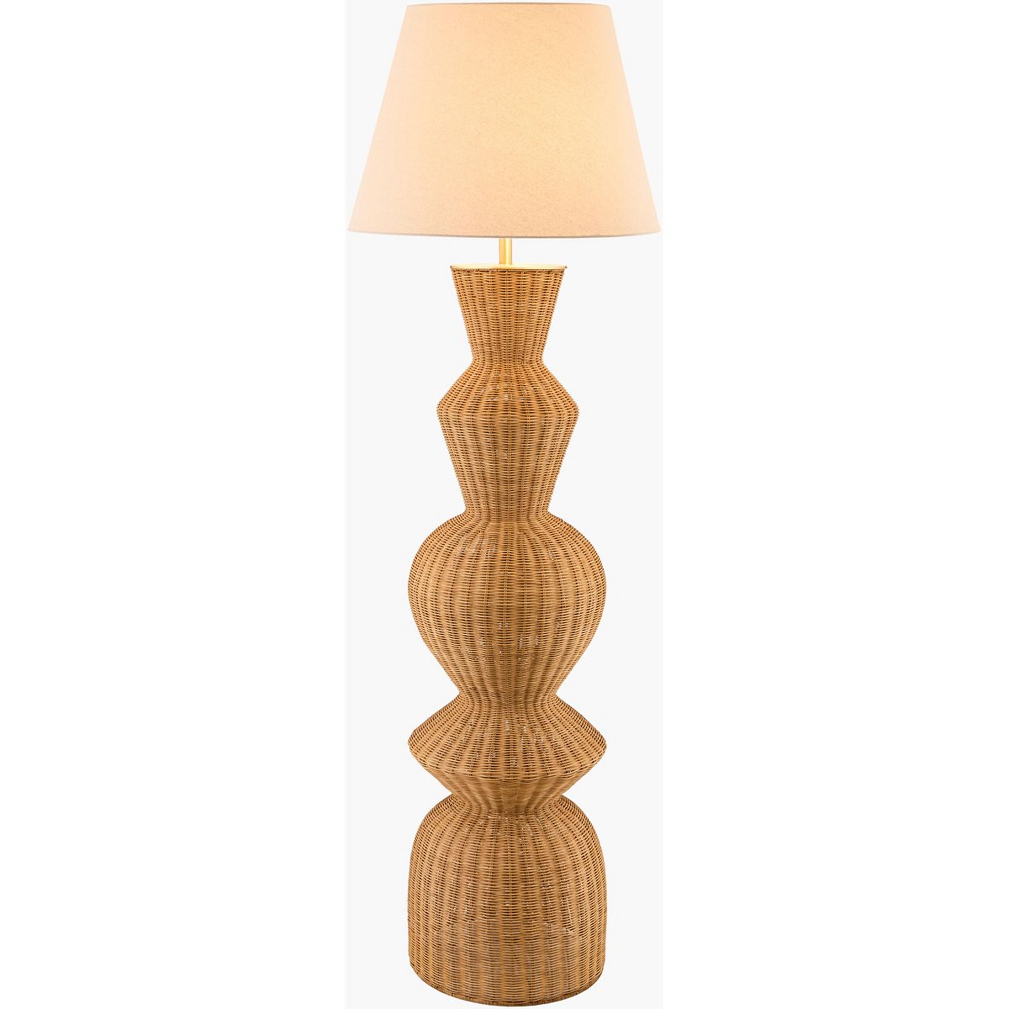 A Monty Floor Lamp with Rattan / Gold color