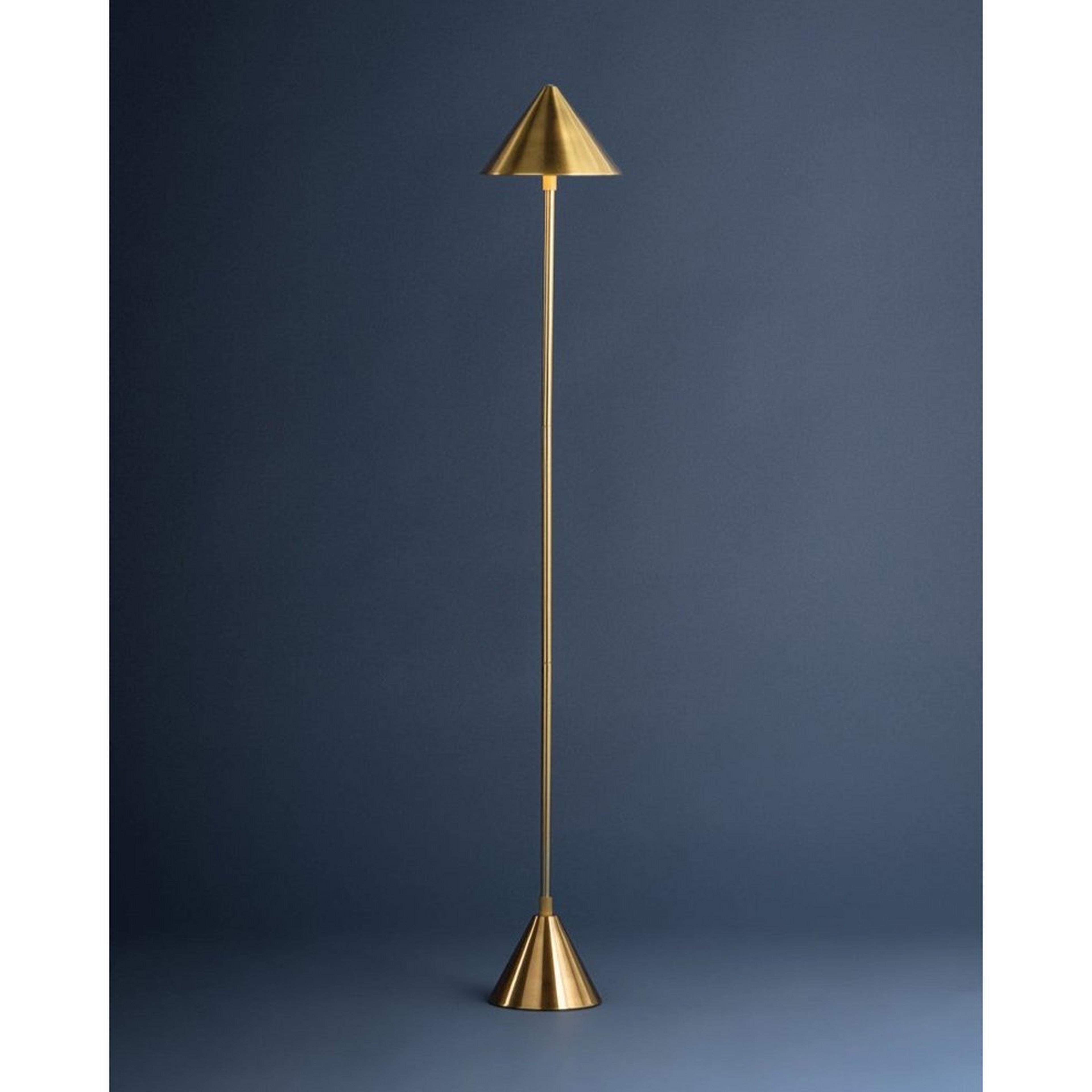 A Boyer LED Cordless Rechargeable Floor Lamp with Brass / White Acrylic color