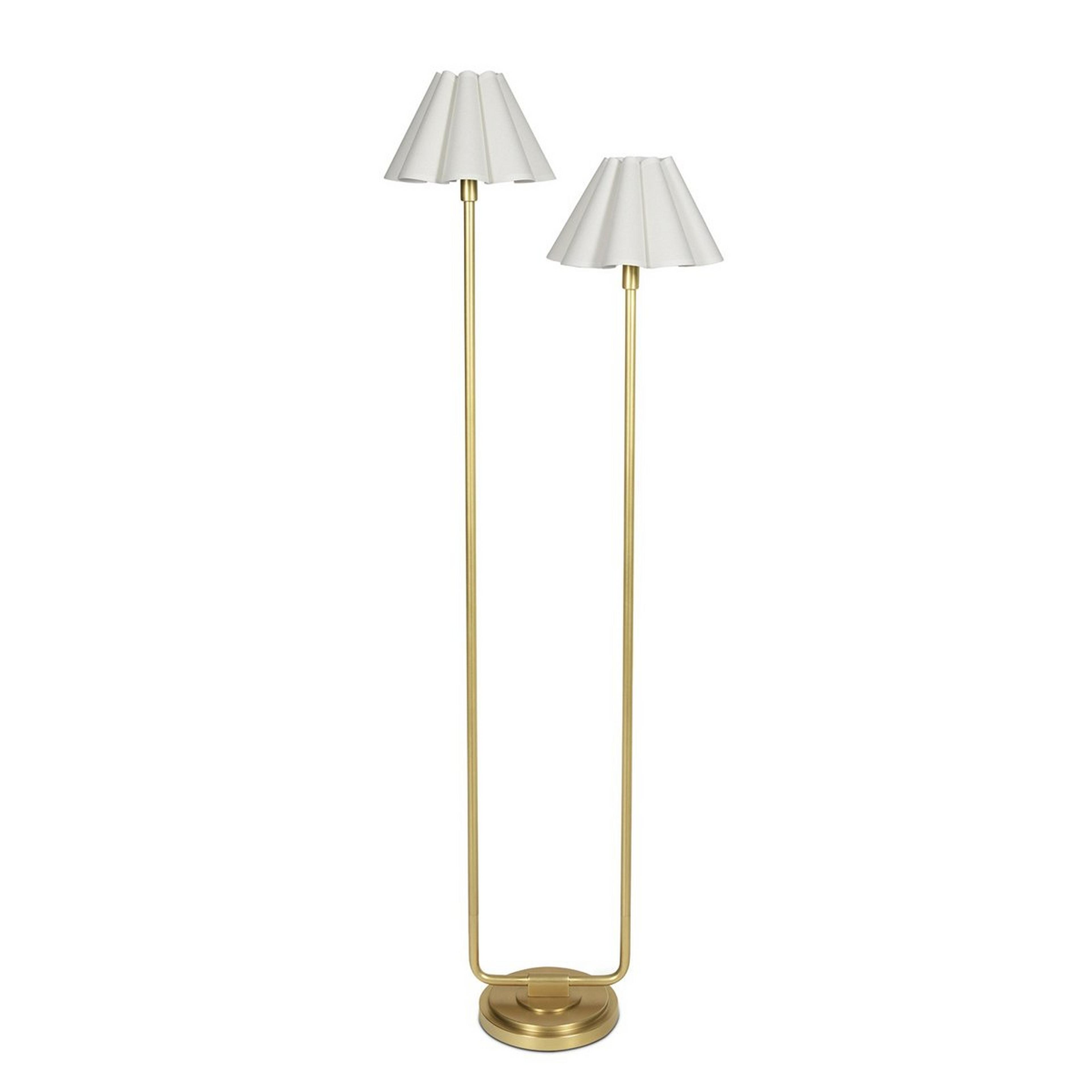 A Henley Floor Lamp with Brass / White color