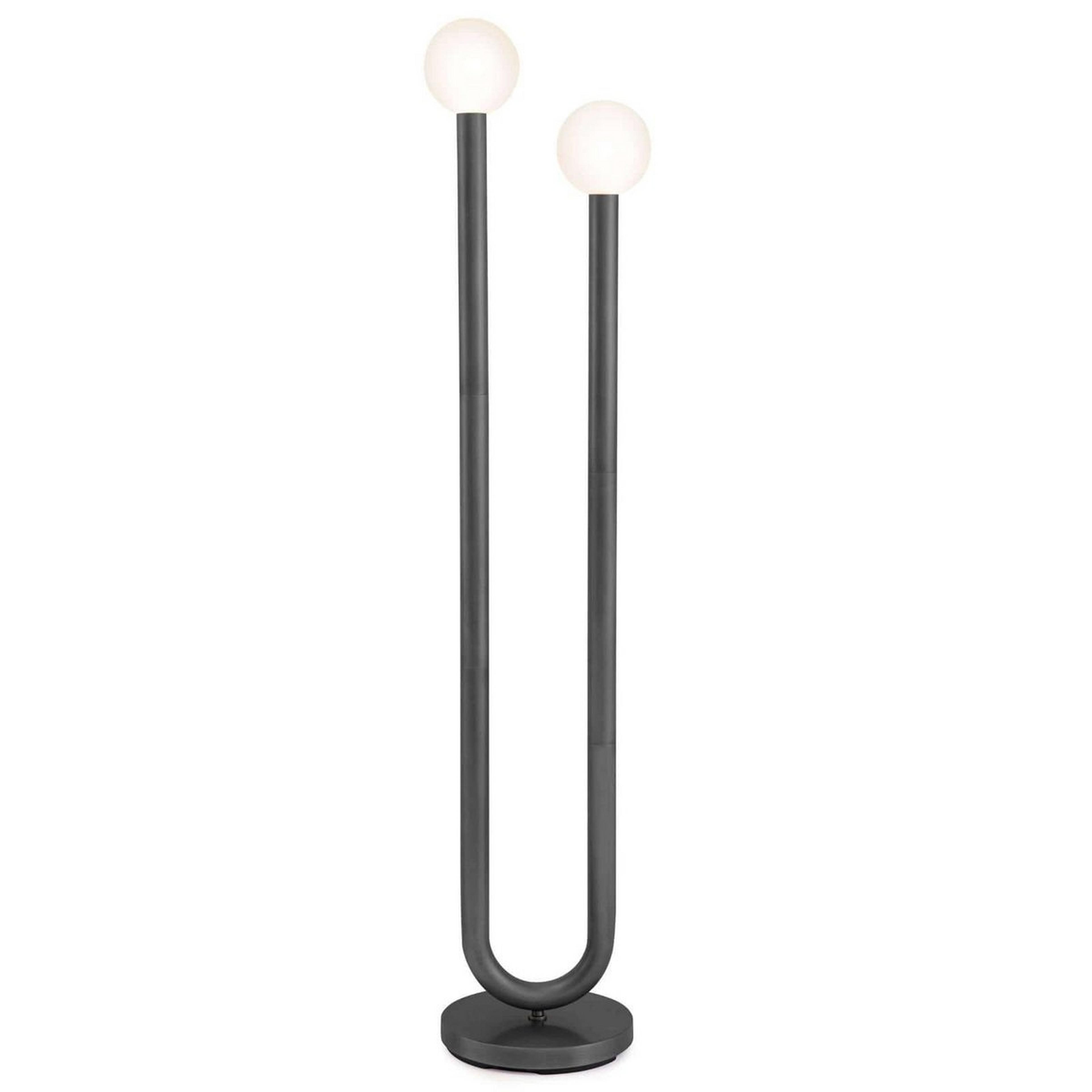 A Arched Whimsy Floor Lamp with Oil Rubbed Bronze / Opal Glass color