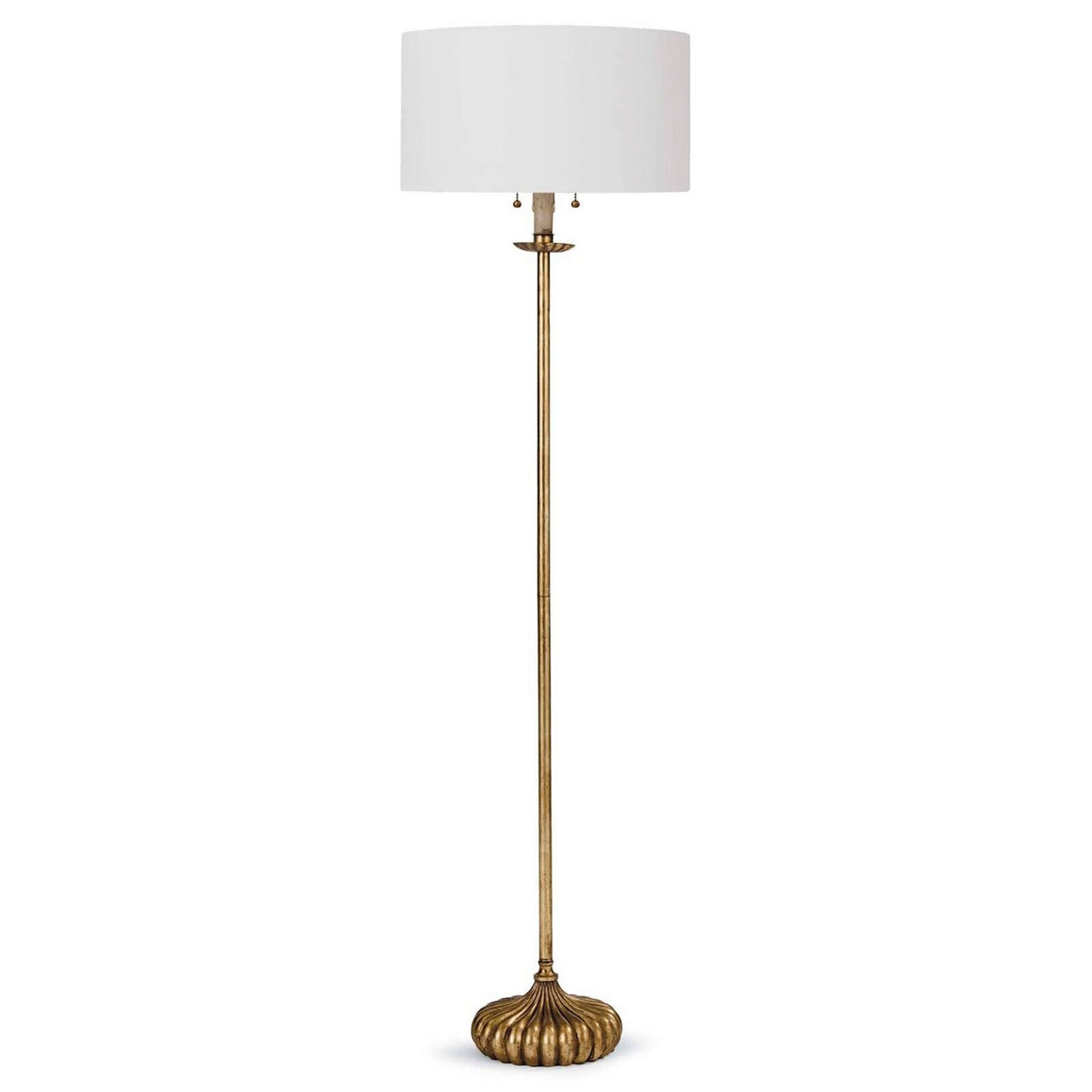 A Netherfield Floor Lamp with Gold / White color