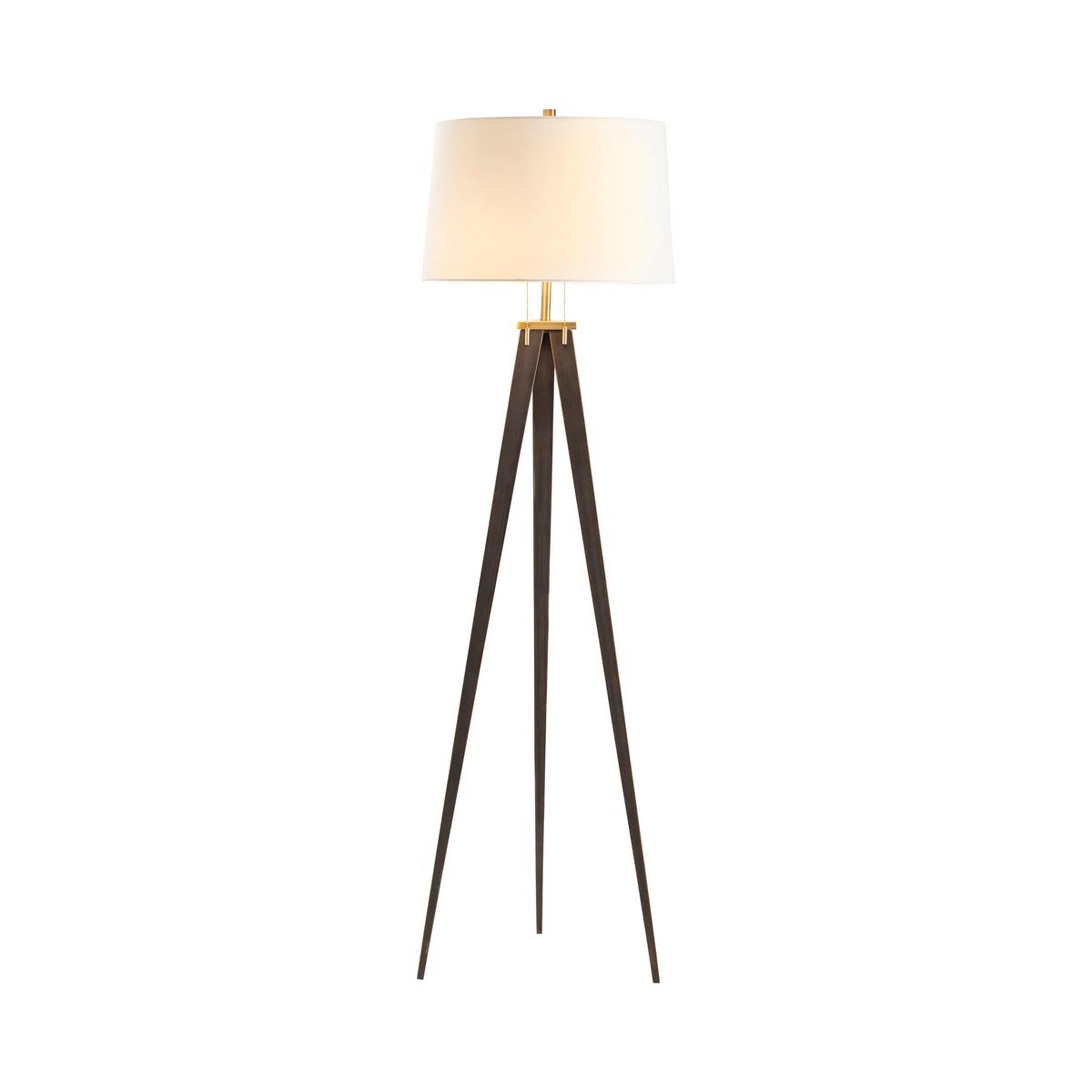 A Triptych Floor Lamp with Bronze color