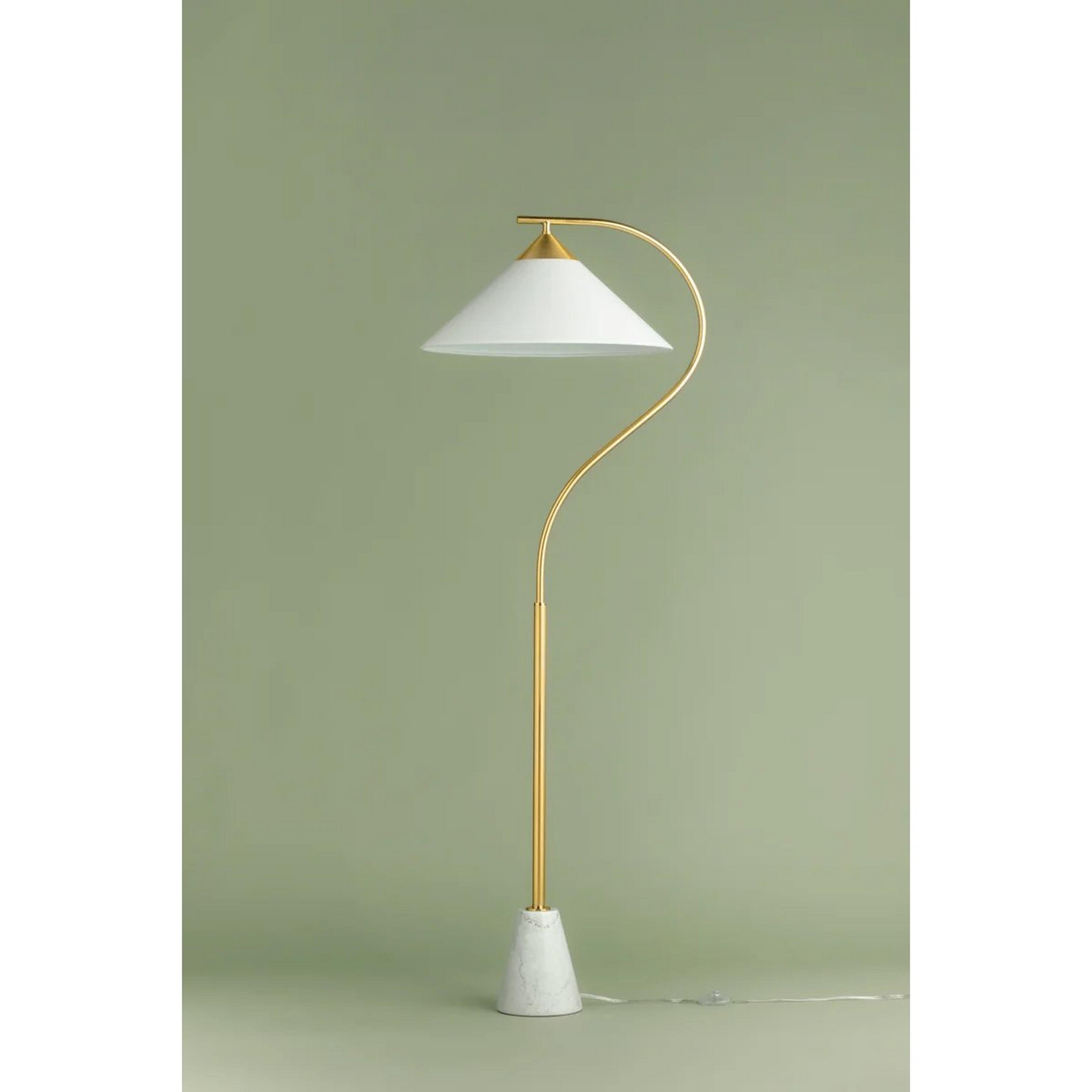 A Edith Floor Lamp with Aged Brass / White color