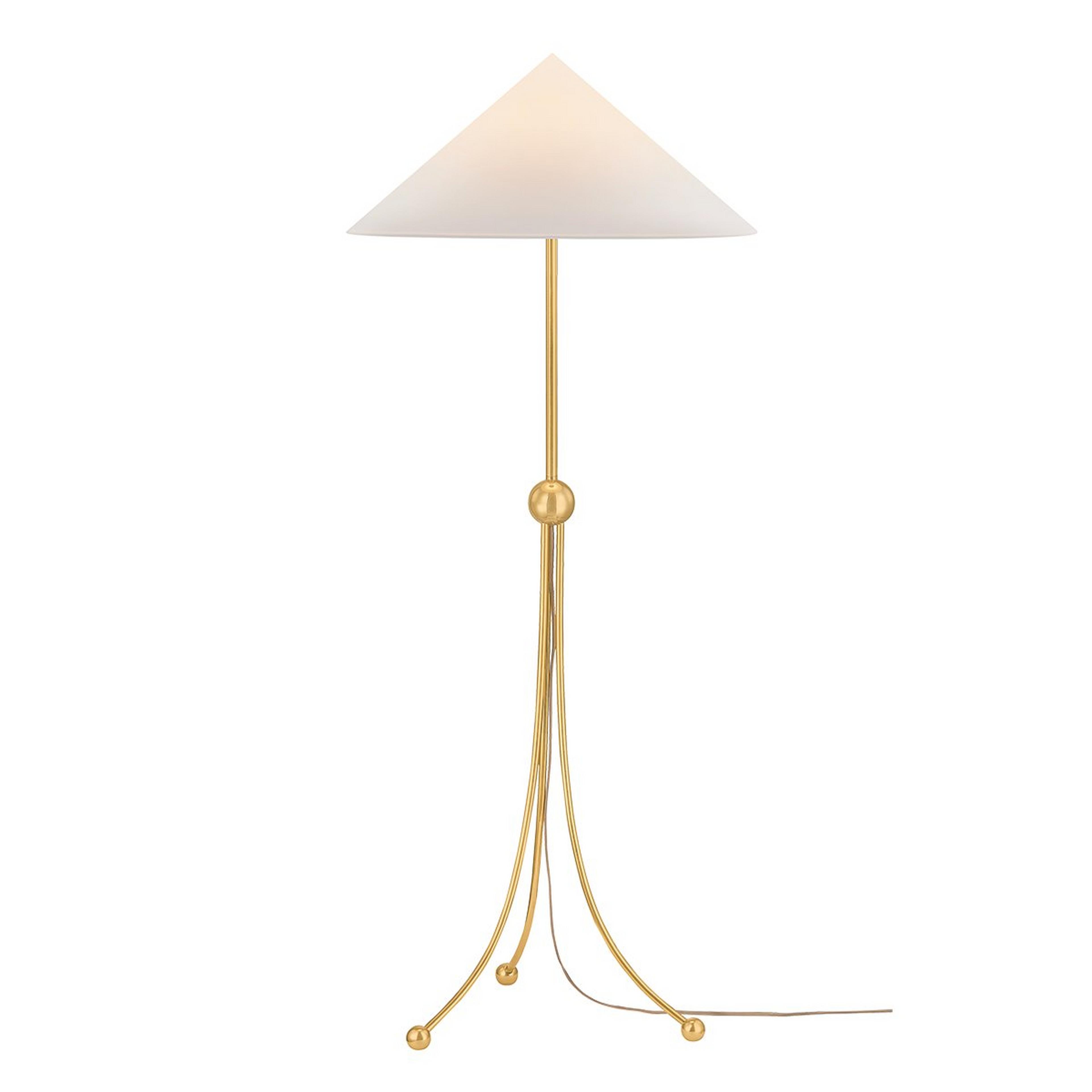 A Khanal Floor Lamp with Brass / White color