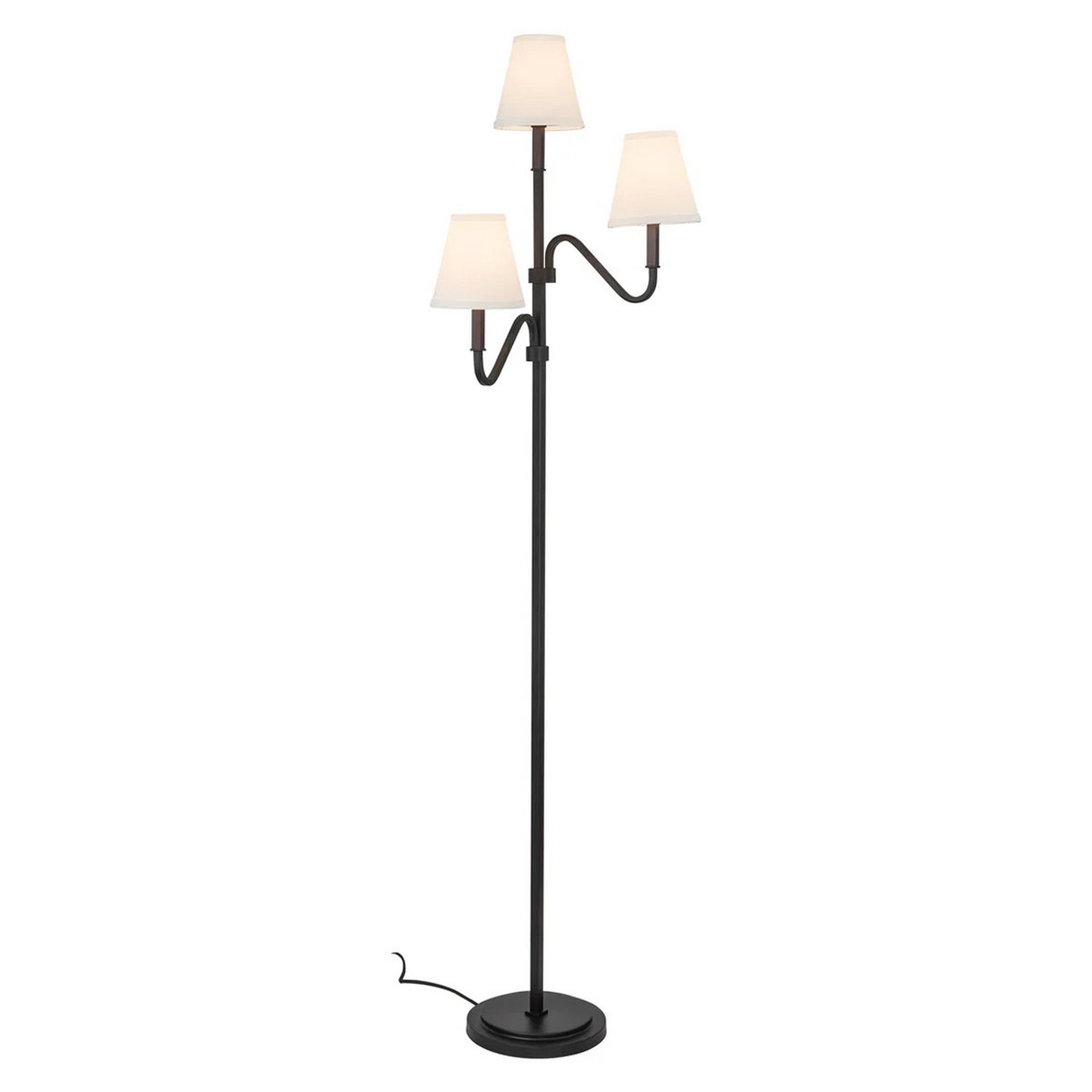 A Elouise Floor Lamp with Black / White Linen color