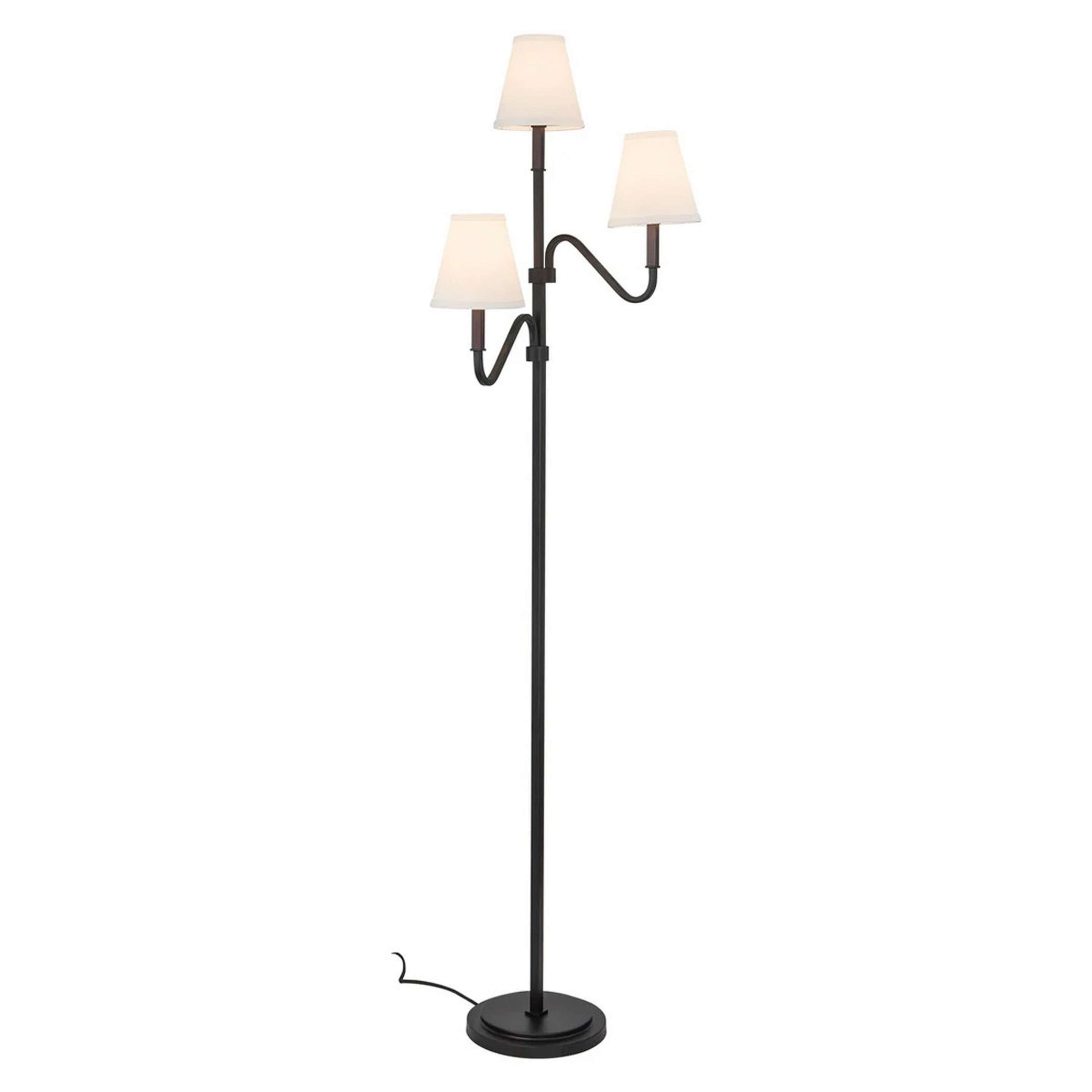 A Elouise Floor Lamp with Black / White Linen color