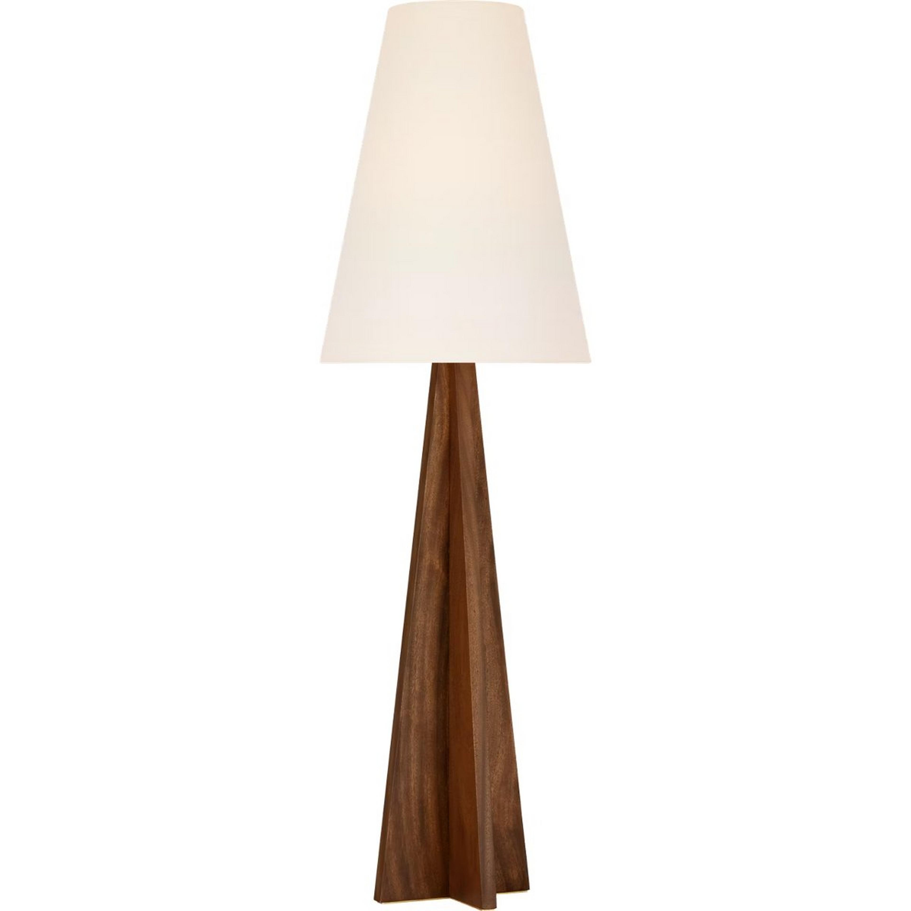 A Veluwe Floor Lamp with Dark Walnut Wood / Neutral Linen color