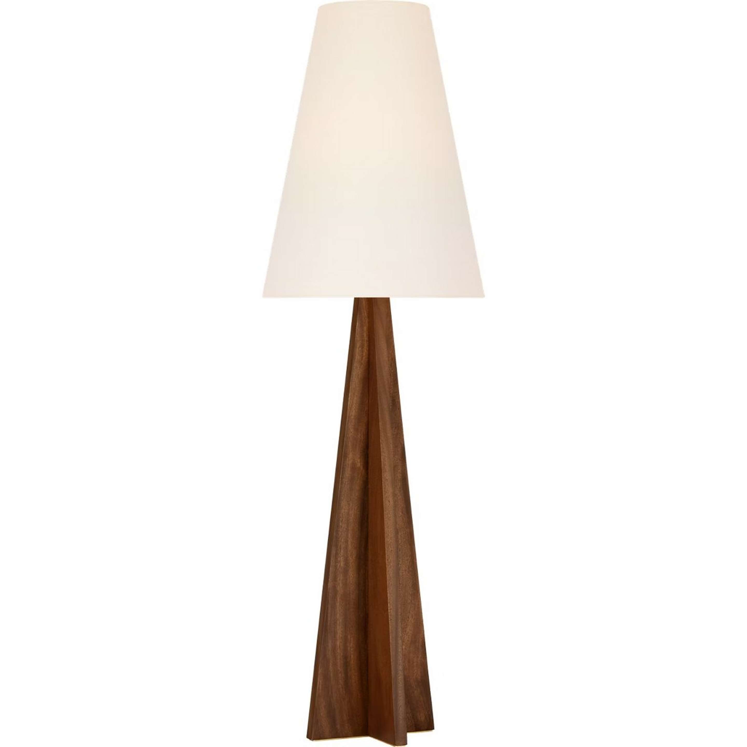 A Veluwe Floor Lamp with Dark Walnut Wood / Neutral Linen color