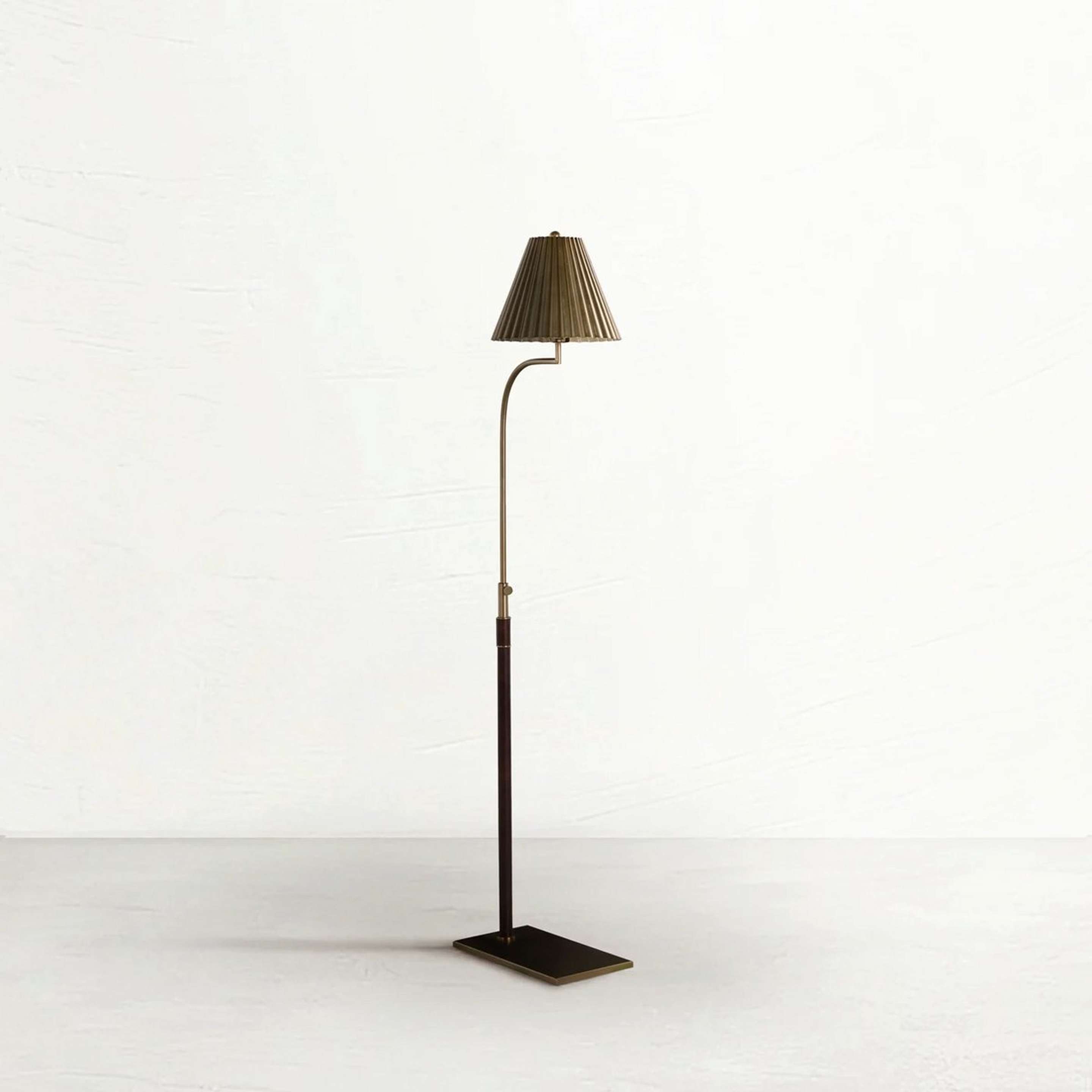 A Hodges Floor Lamp with Brass / Brown Leather color