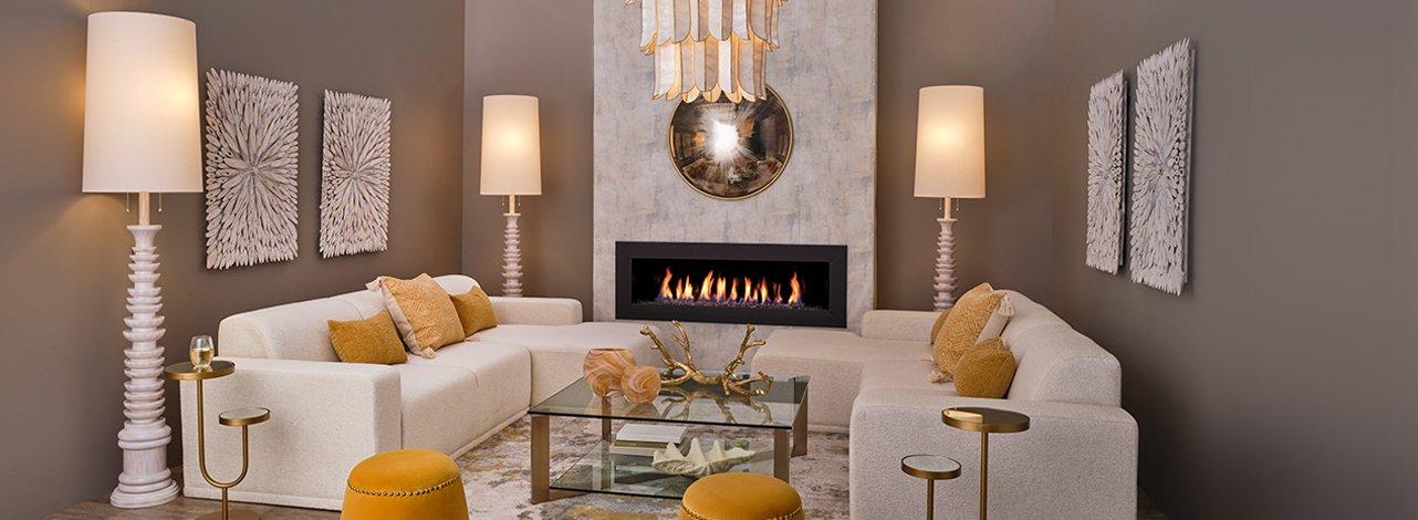 Andrey Floor Lamps in a golden living room
