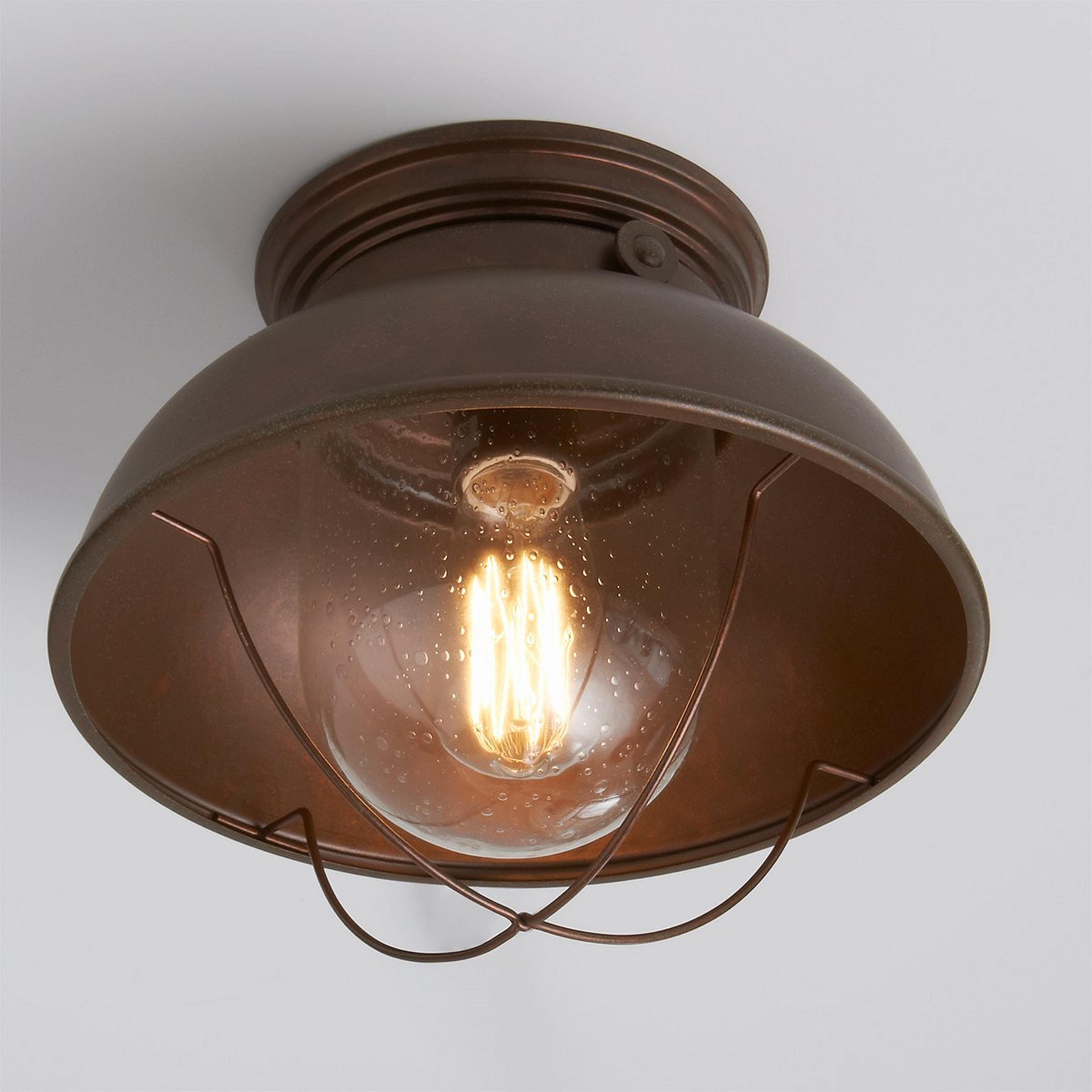 A Nantucket Ceiling Light with Antique Copper color