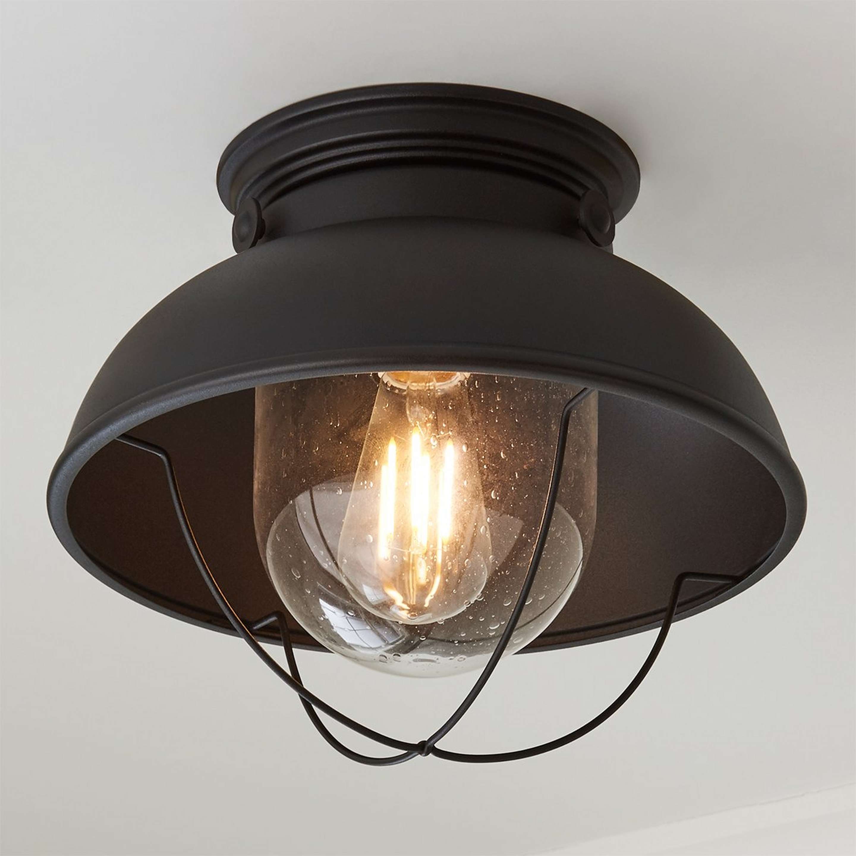 A Nantucket Ceiling Light with Matte Black color