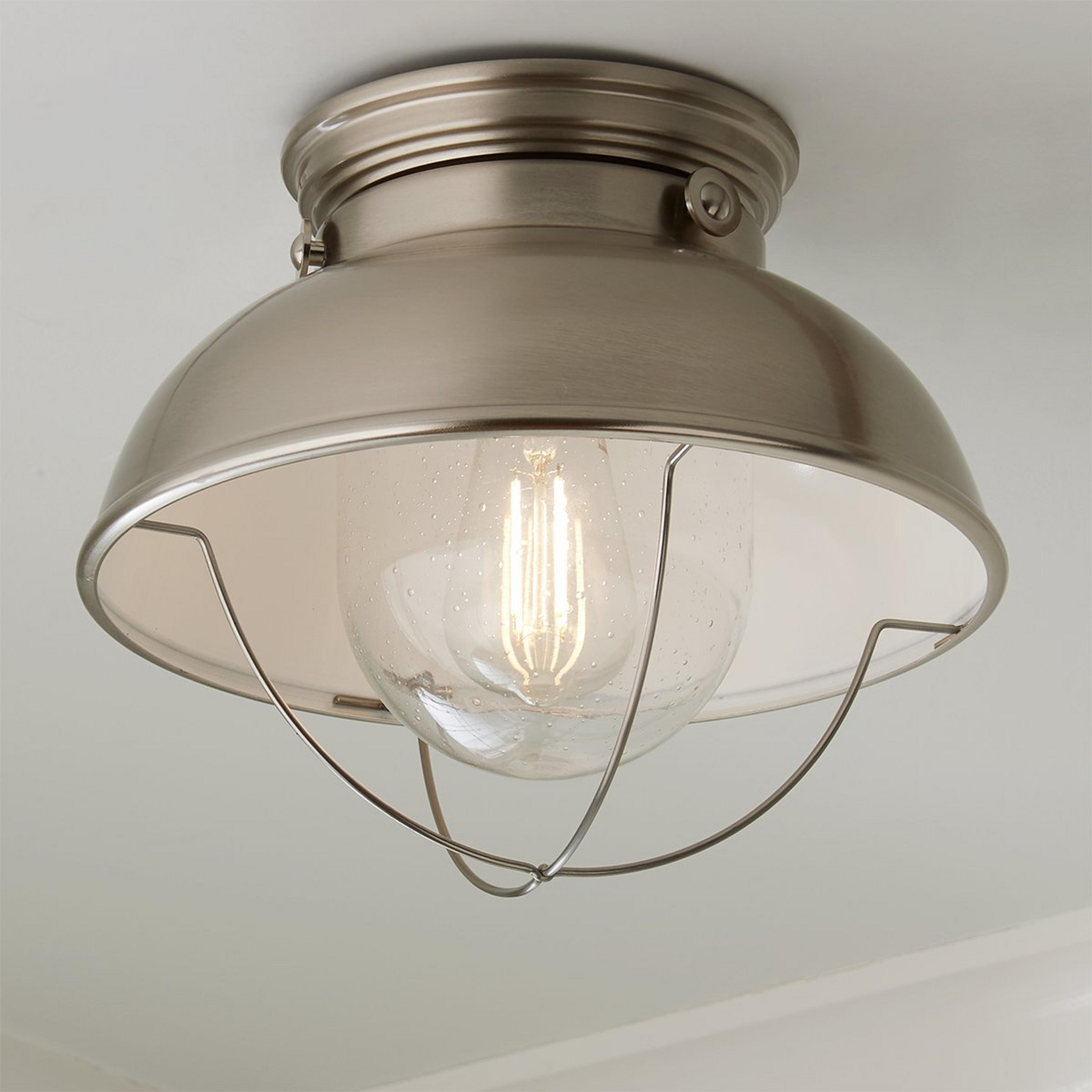 A Nantucket Ceiling Light with Brushed Steel color