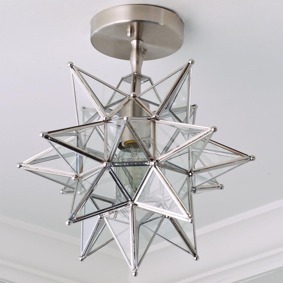 Bronze / Clear Ripple Superior Moravian Star Outdoor Pendant