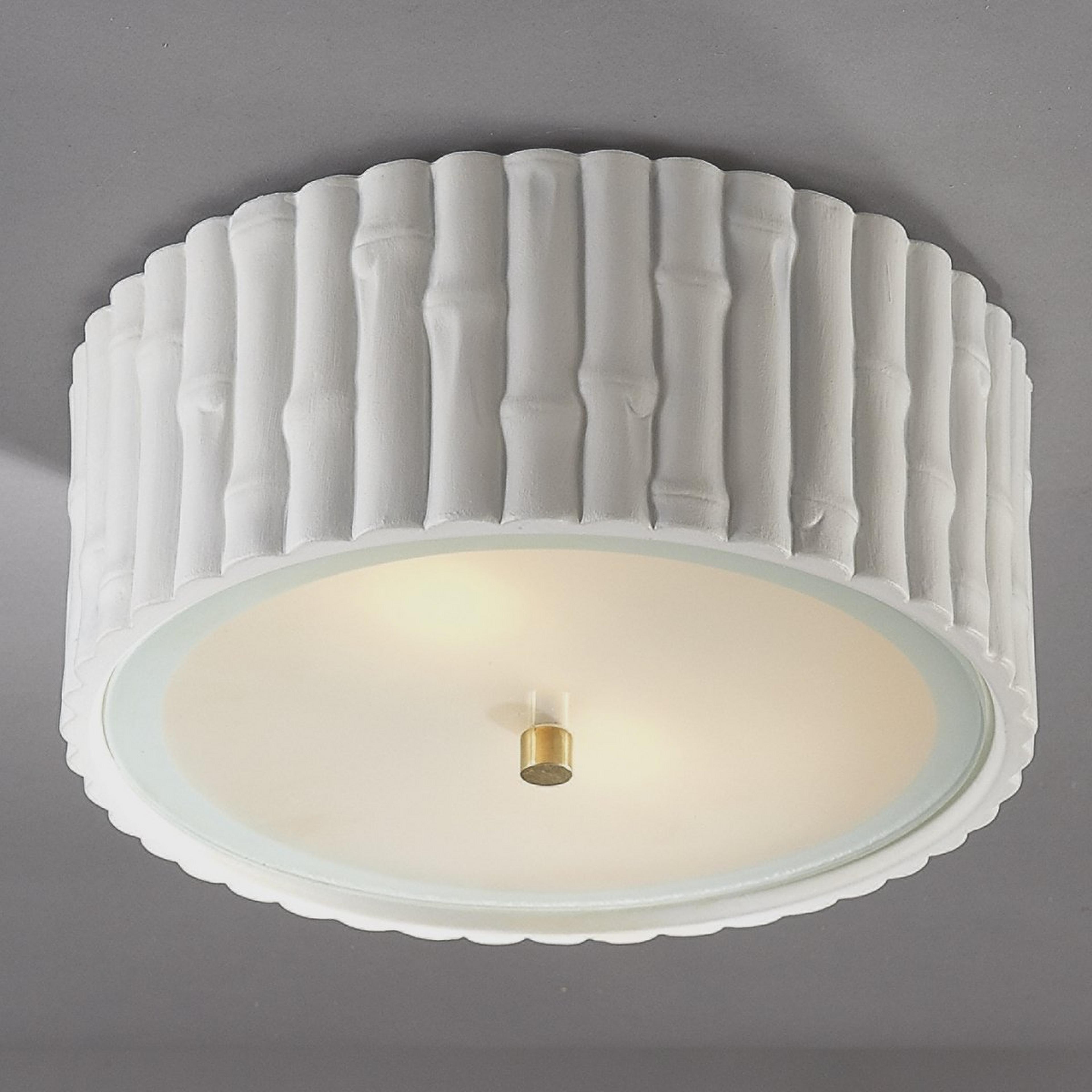 A Bamboo Ceiling Light with White color