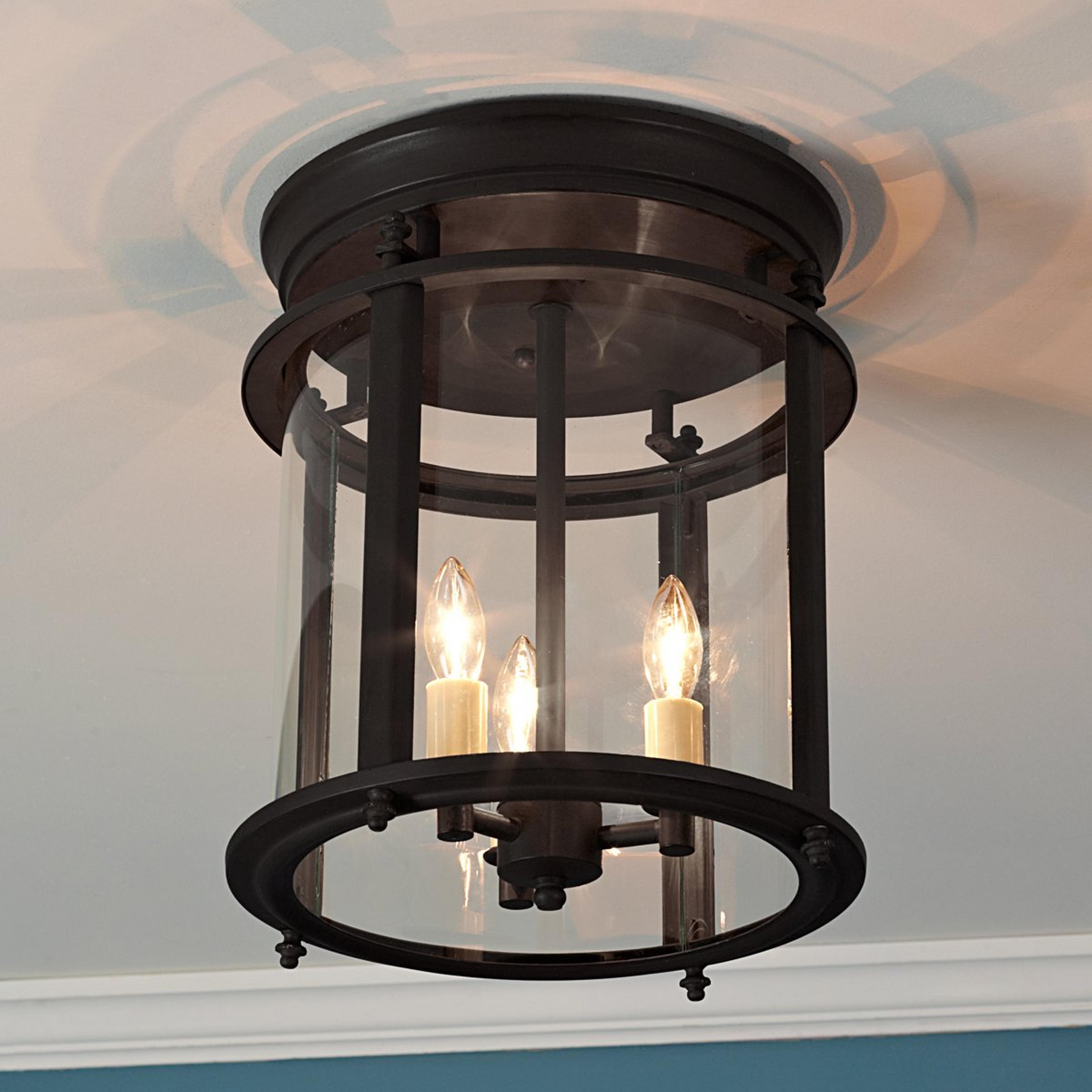 A Classic Ceiling Lantern - Large with Blackened Bronze color