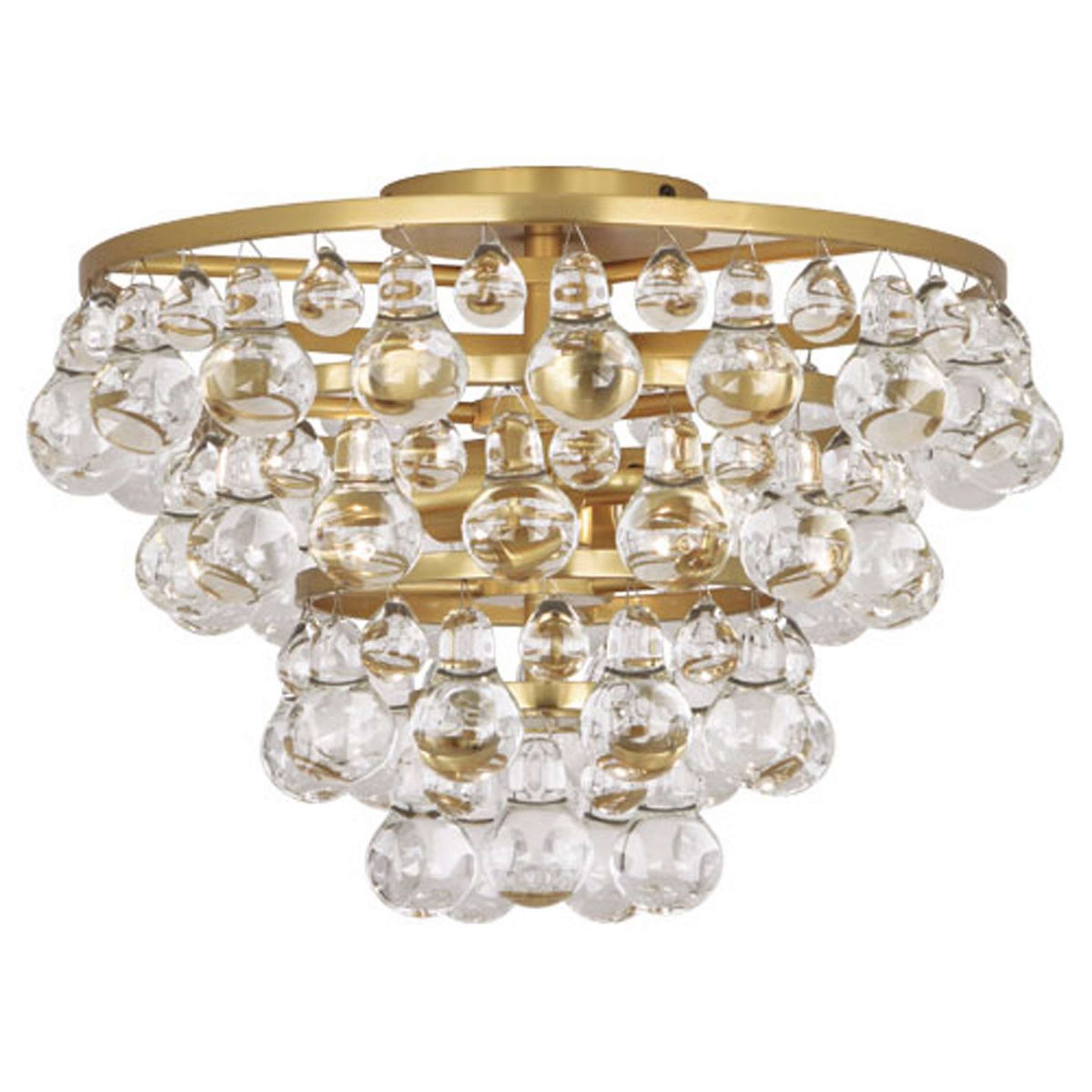 A Deco Glam Ceiling Light with Antique Brass color