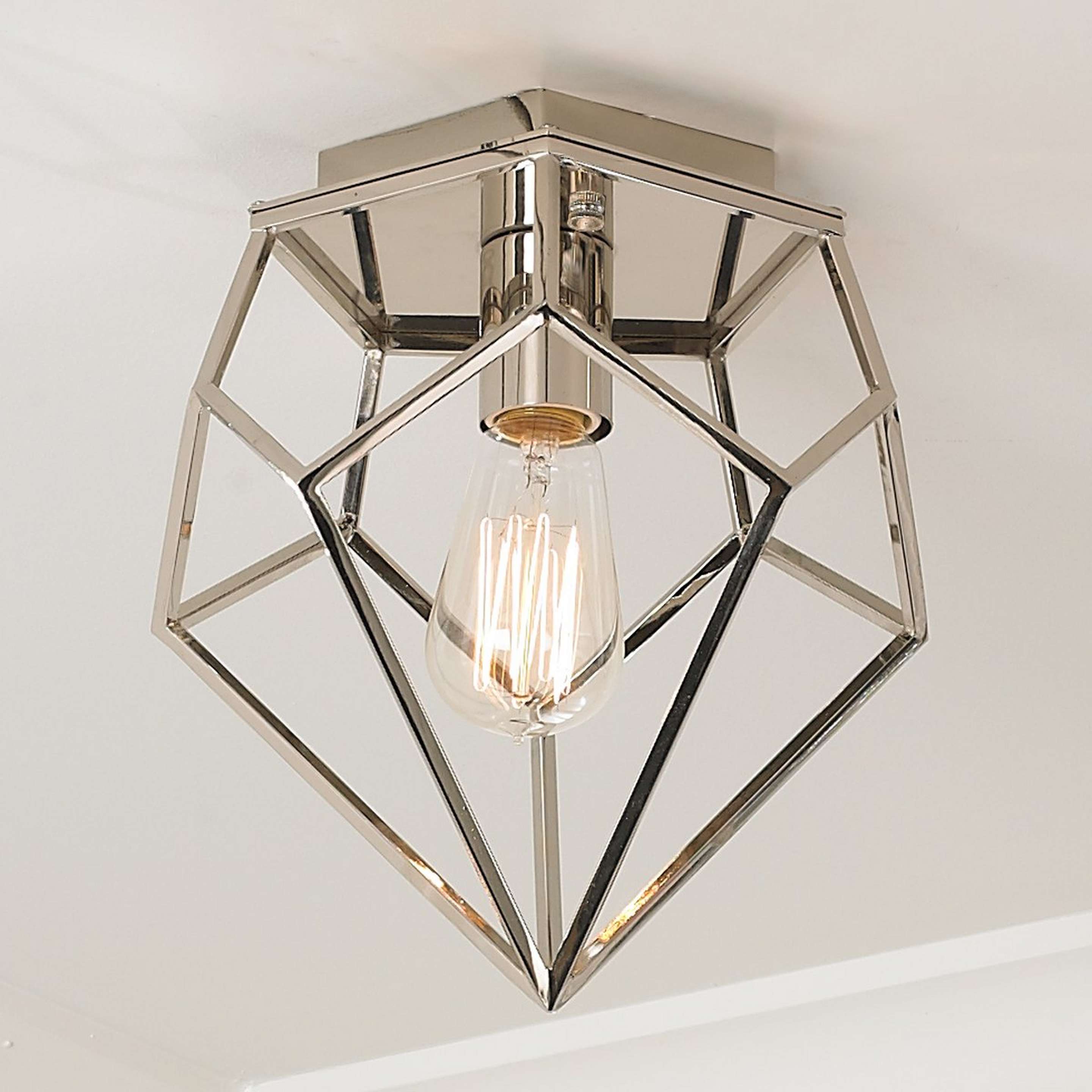 A Young House Love Geometric Diamond Ceiling Light with Chrome color
