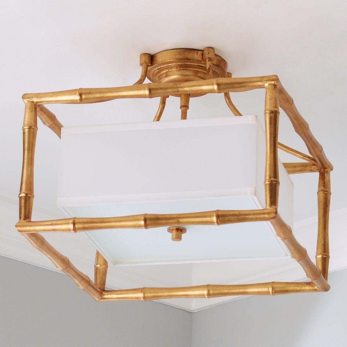 Bamboo flush store mount light