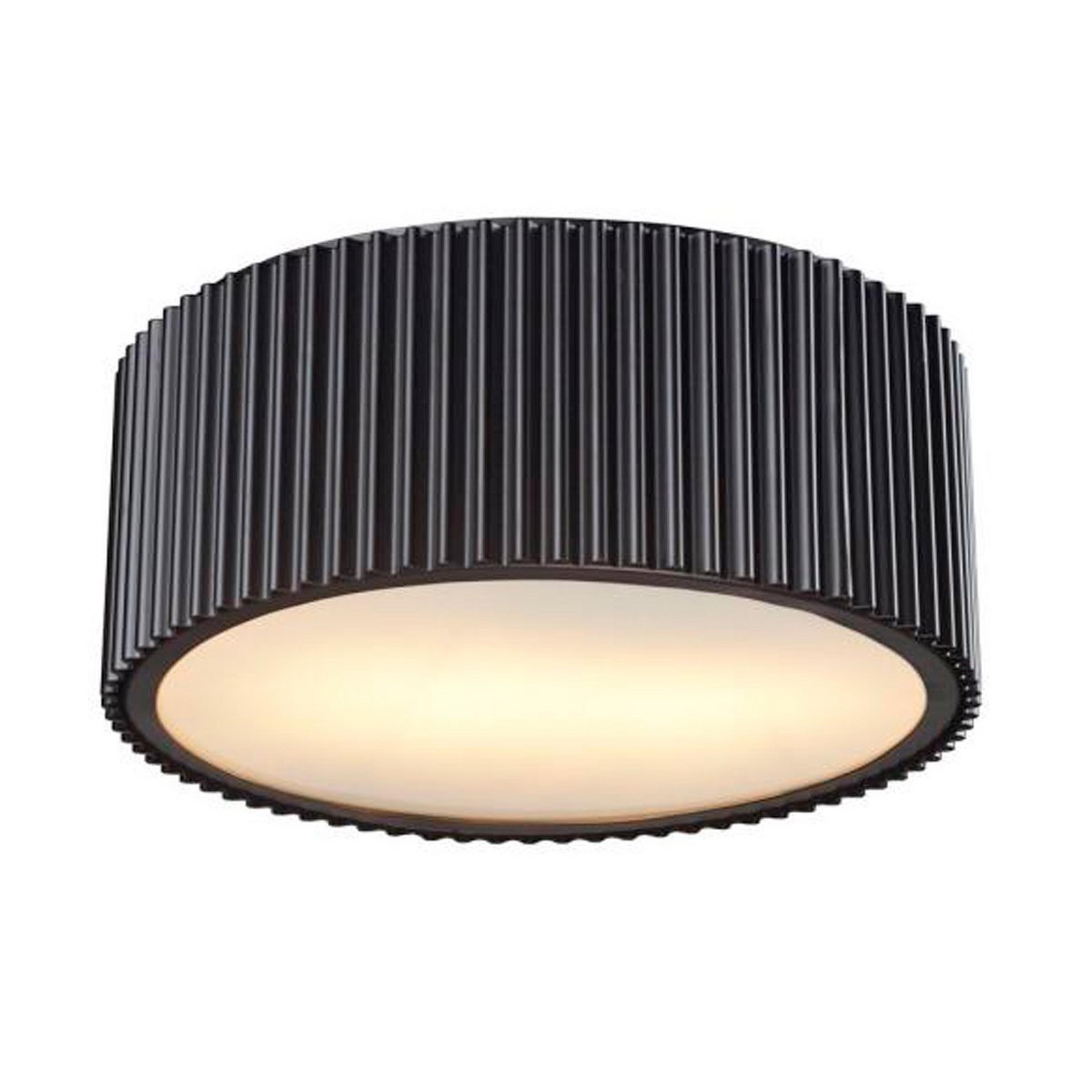 A Modern Ribbed Ceiling Light - Small with Bronze color