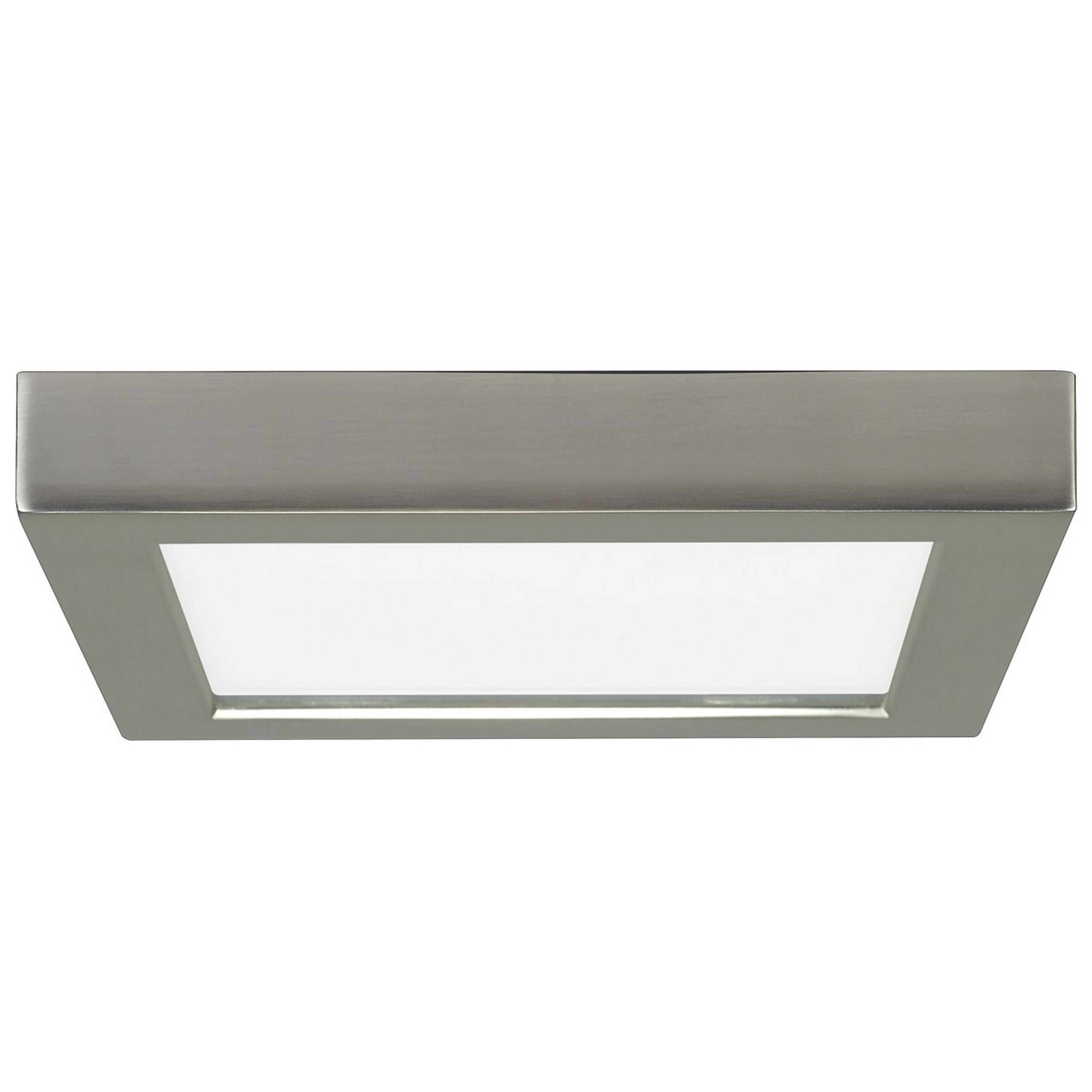 A 7" LED Simple Square Low Profile Ceiling Light with Brushed Nickel color