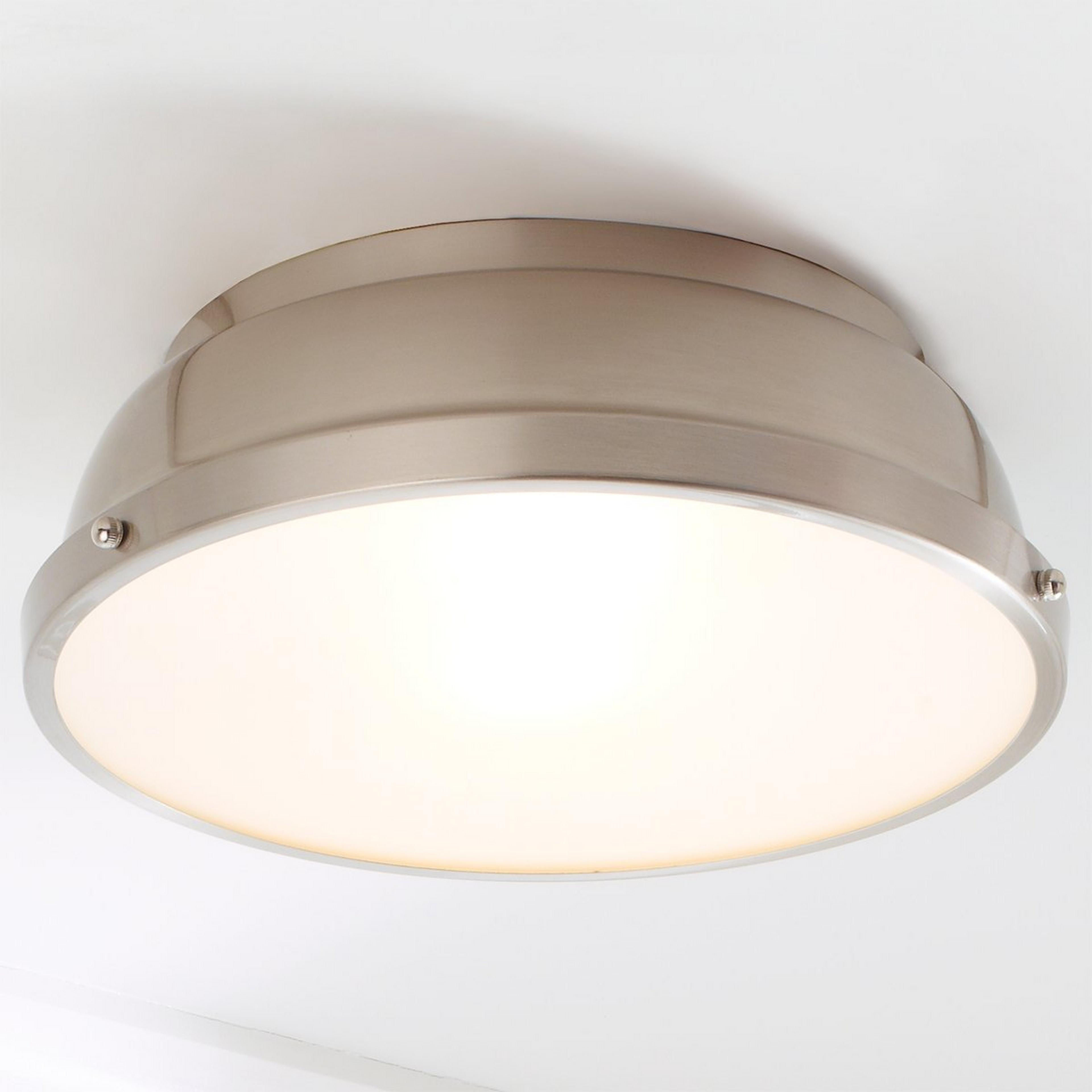 A Classic Dome Metal Ceiling Light with Pewter color
