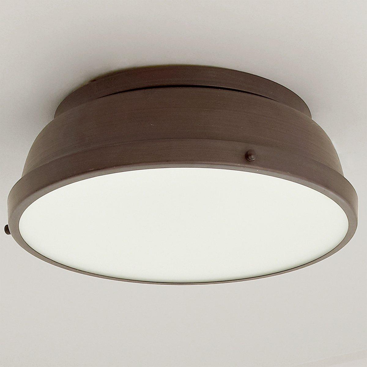 Classic Dome Metal Ceiling Light 4.25 H x 14 W x 14 D Rubbed Bronze Metal Glass Steel Ceiling Lights Modern Contemporary Shades of Light