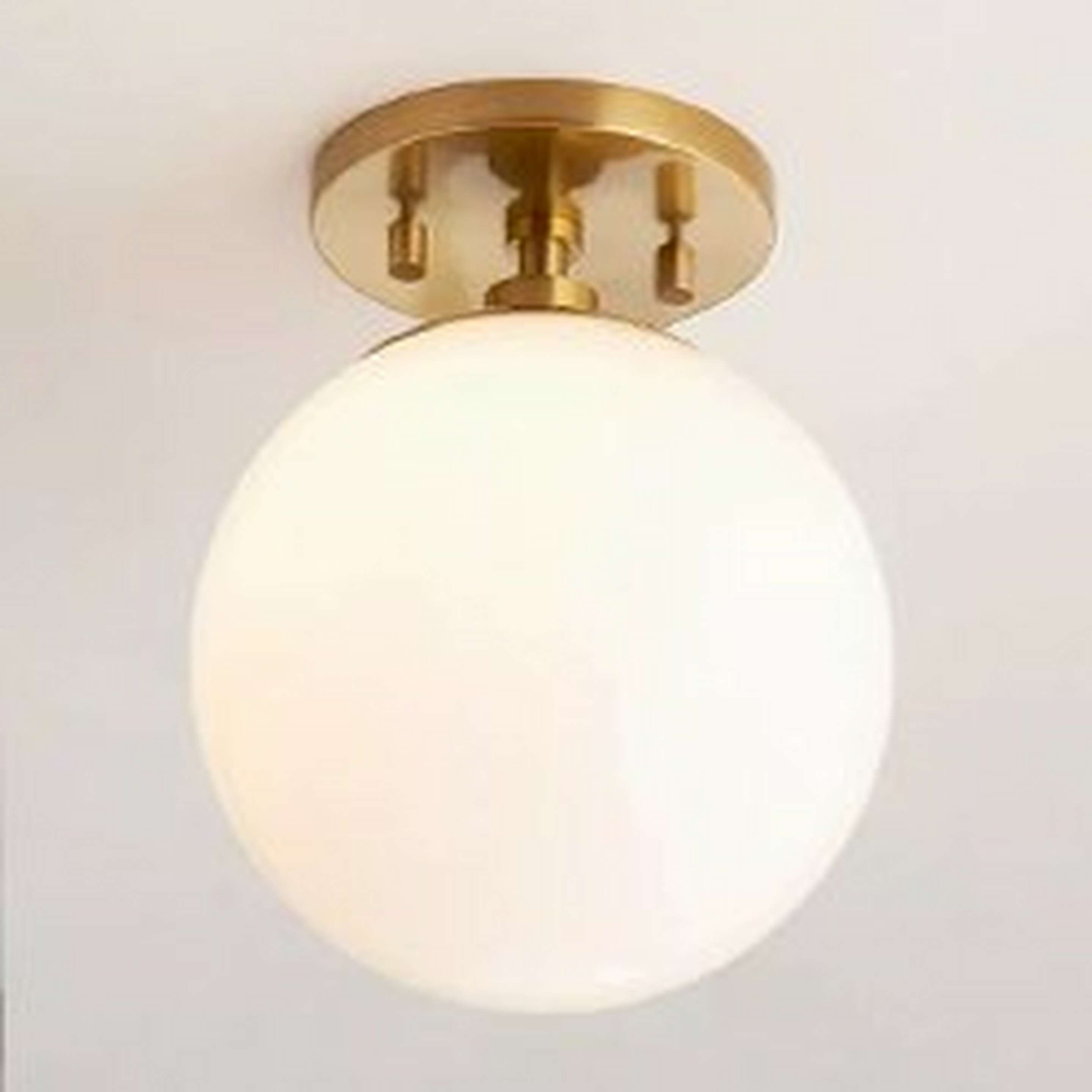 1-Light Minimalist Globe Semi-Flush Ceiling Light
