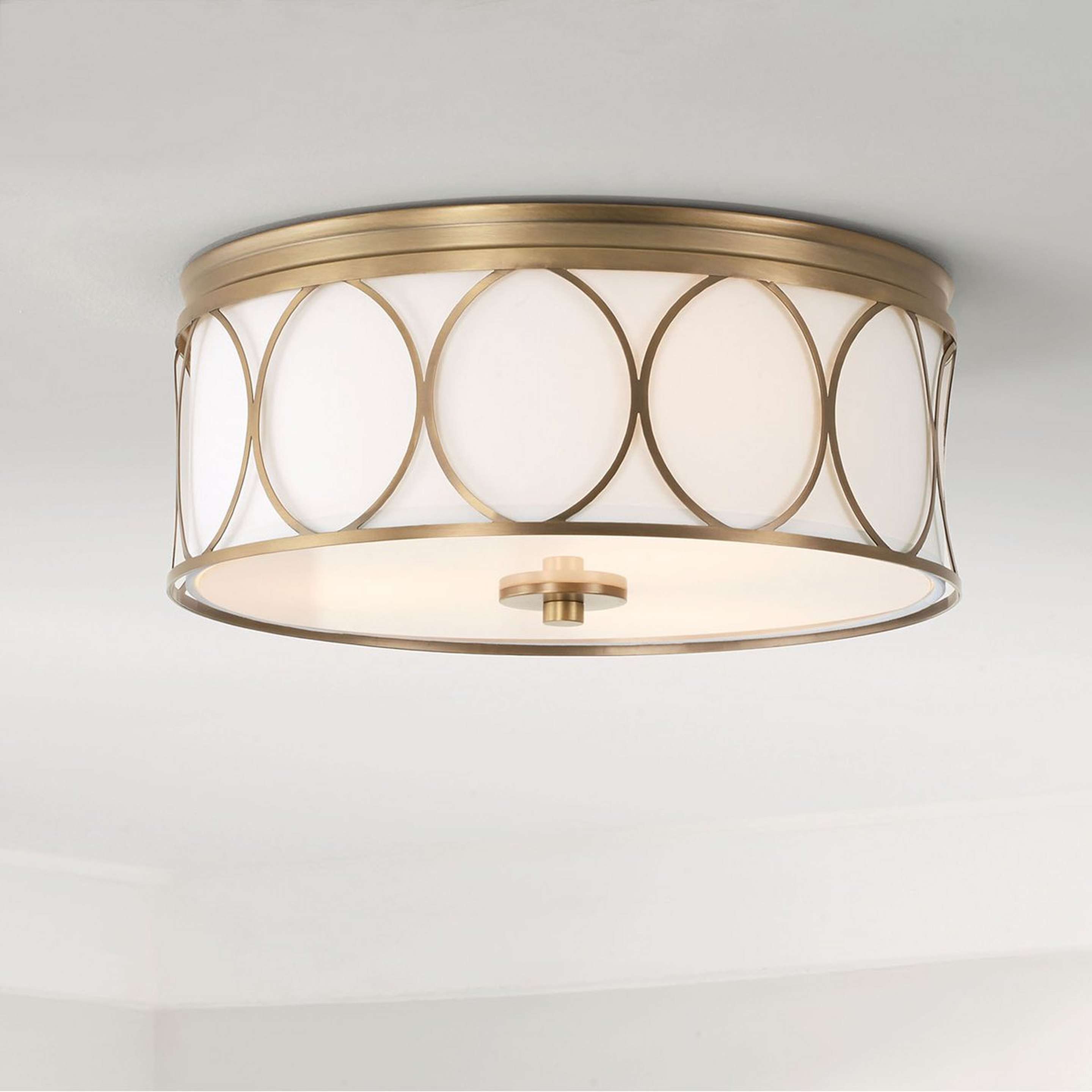 A Simply Blake Ceiling Light with Aged Brass color