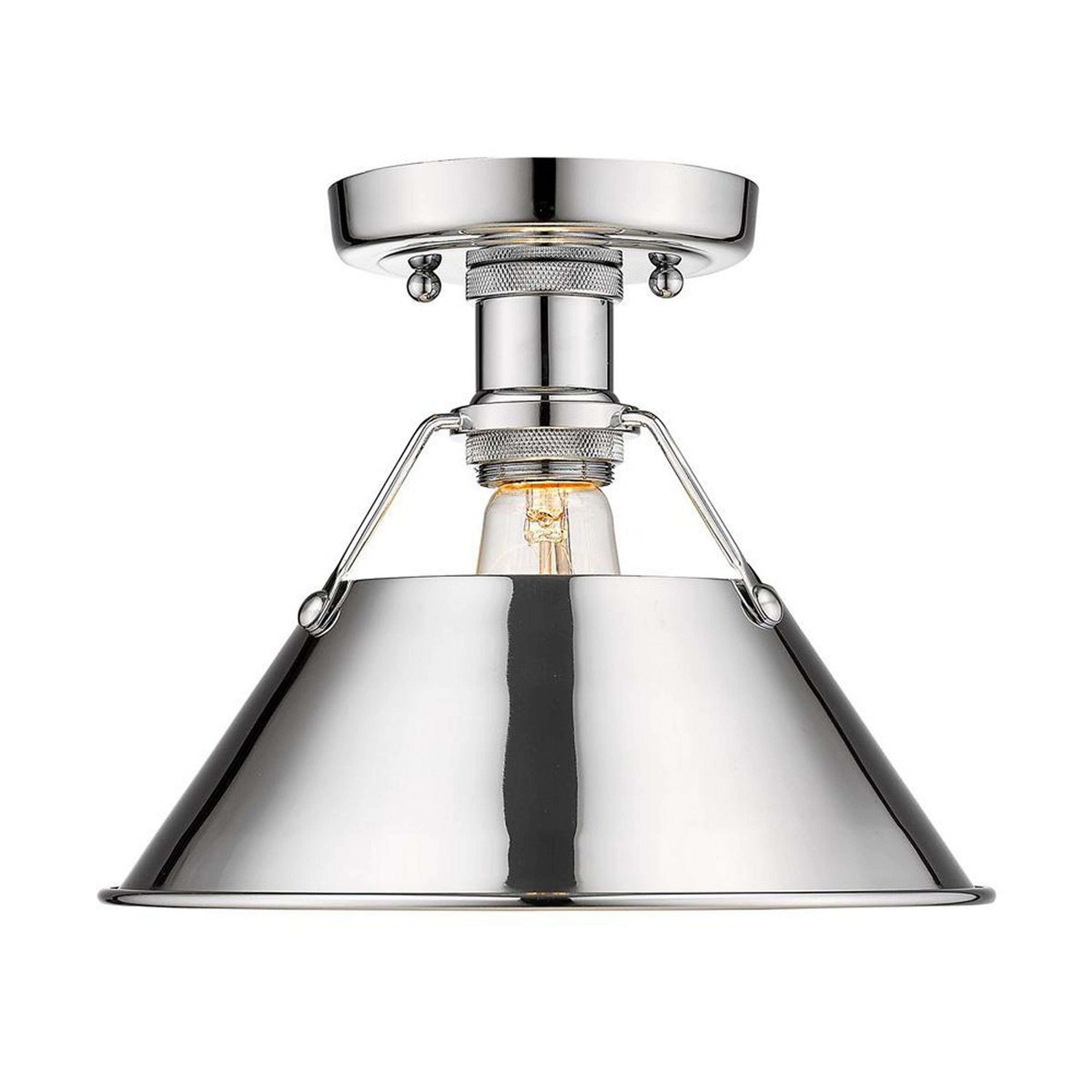 A Truncated Cone Shade Ceiling Light with Chrome color