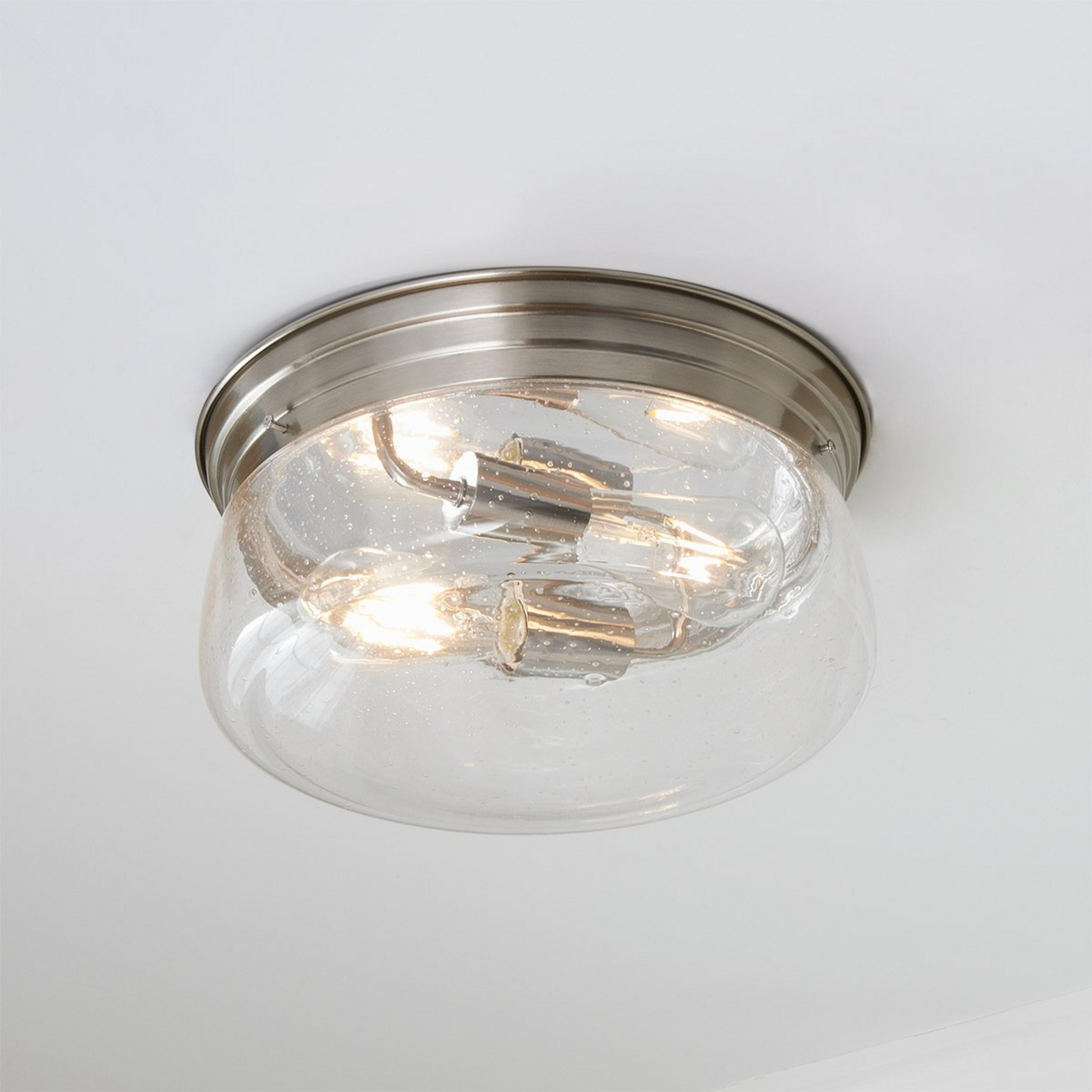 A Stacked Ridge Ceiling Light with Brushed Nickel / Seeded color