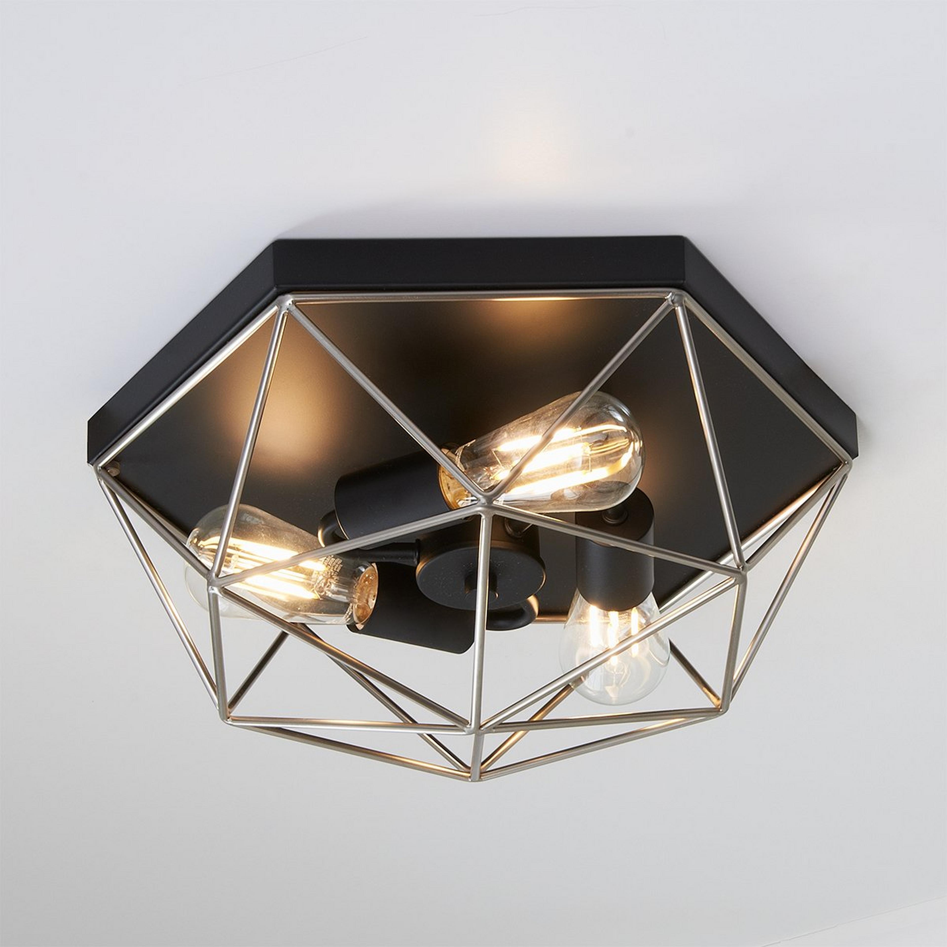 A Prismatic Wire Cage Ceiling Light with undefined color