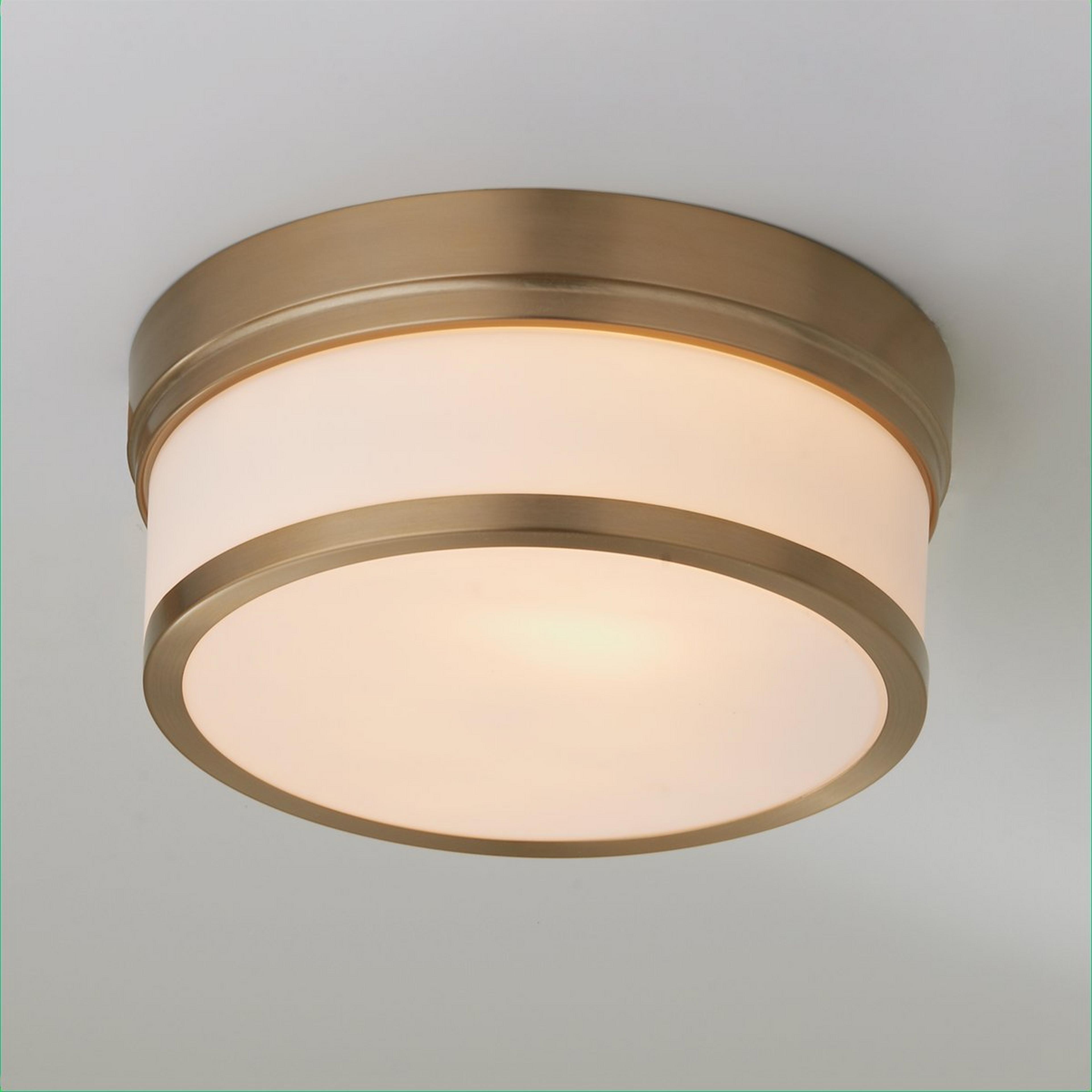 Metallic Banded Drum Ceiling Light - 2 Light