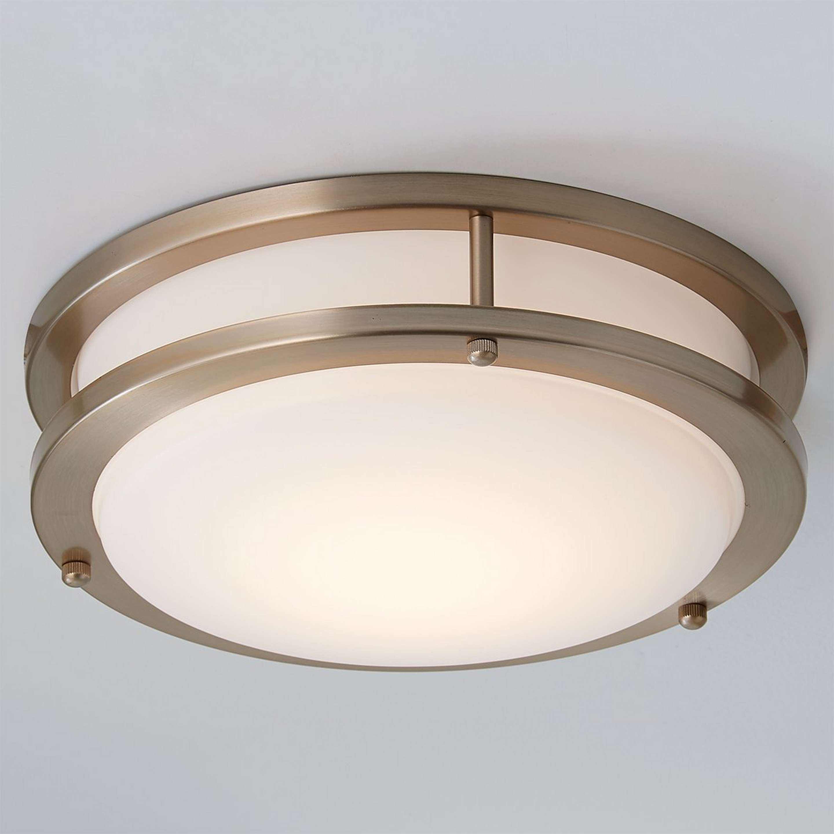 A Formed Steel Wall and Ceiling Light - Small with Aged Brass / White color