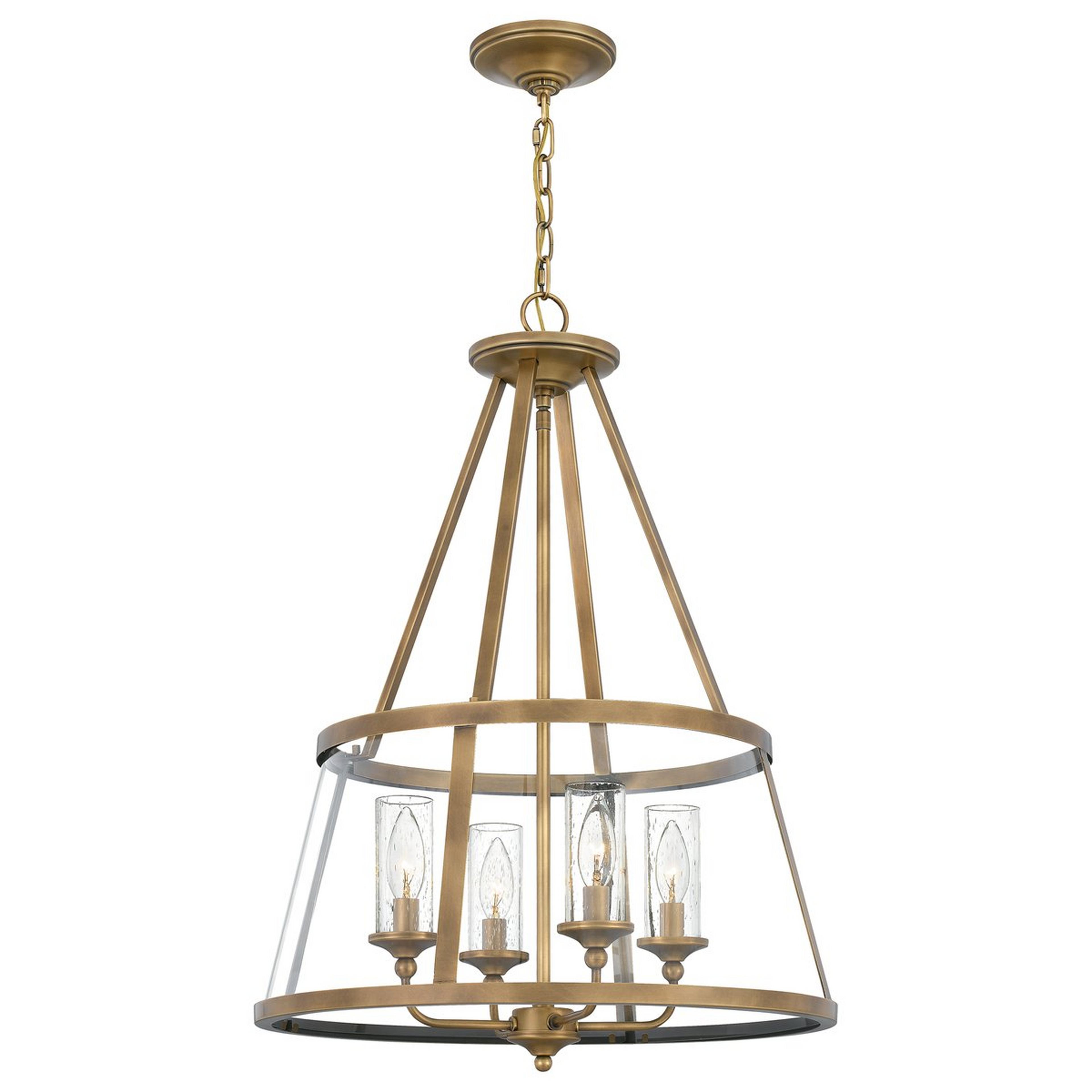 A Versatile Visionary Semi Flush Ceiling Light - Large with Aged Brass / Clear Glass color