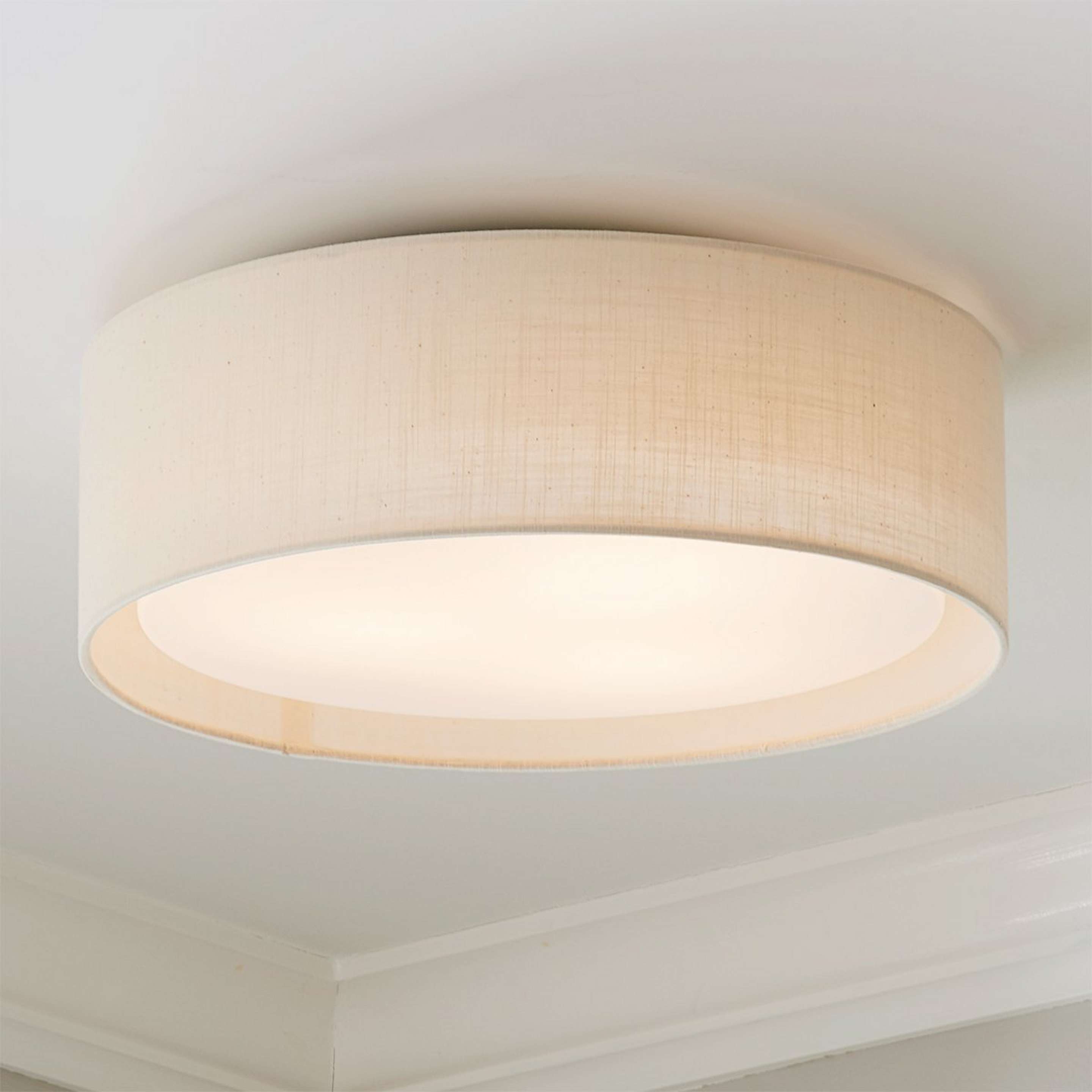 A Slim Shade LED Ceiling Light - Small with Oatmeal Linen color