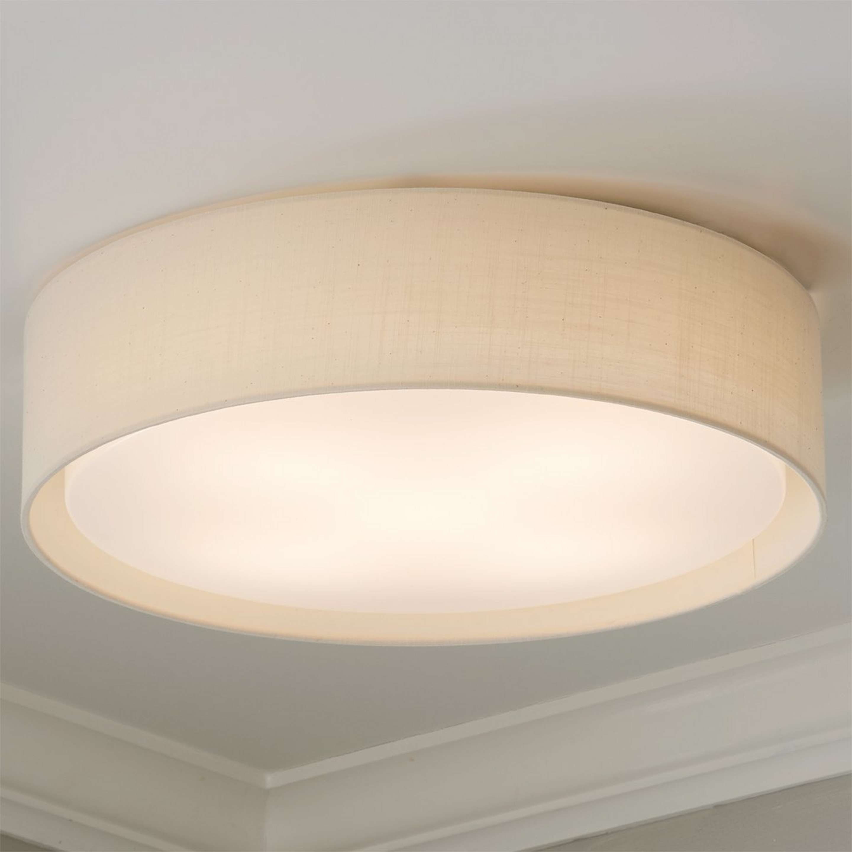 A Slim Shade LED Ceiling Light - Large with Oatmeal Linen color