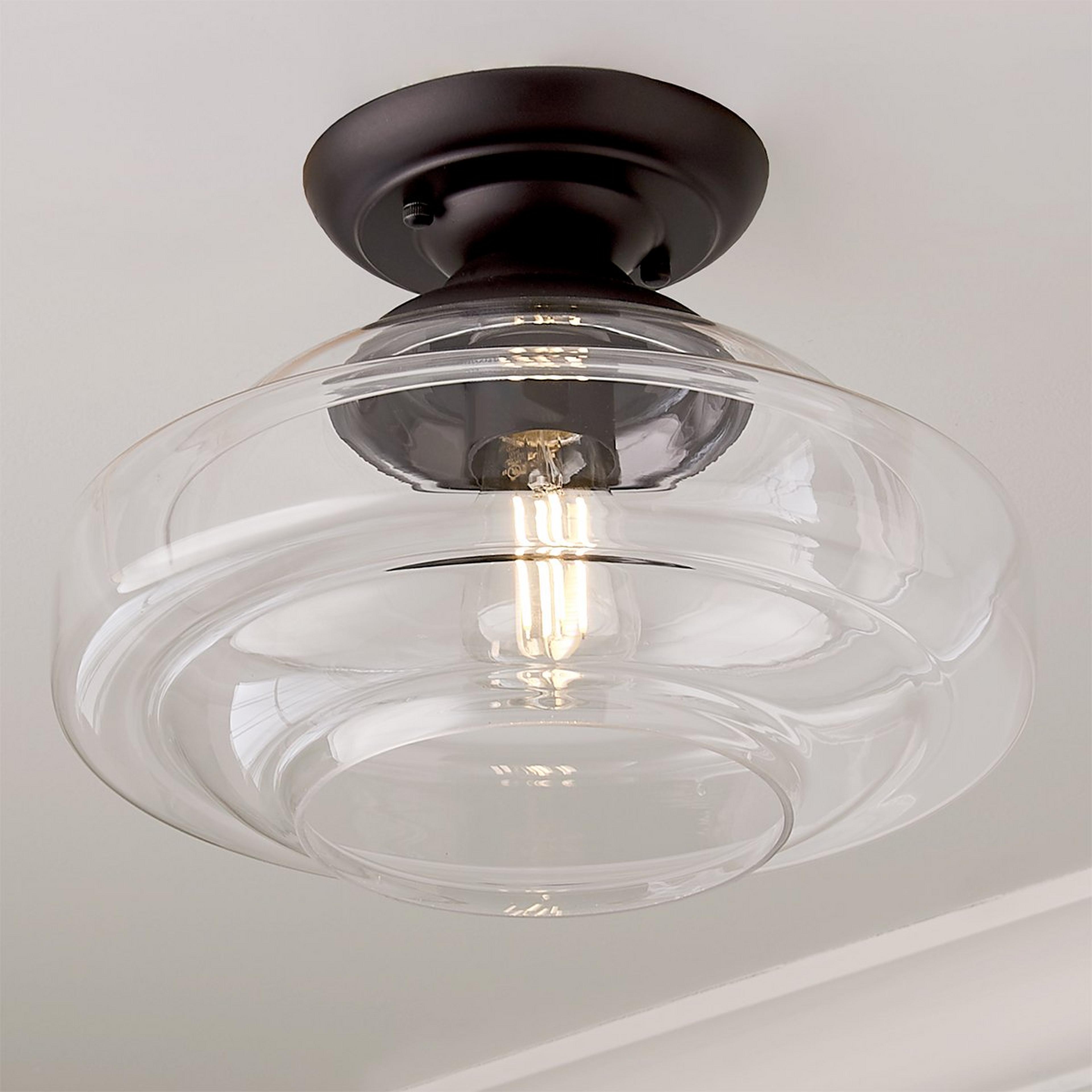 Classic Clear Semi-Flush Ceiling Light