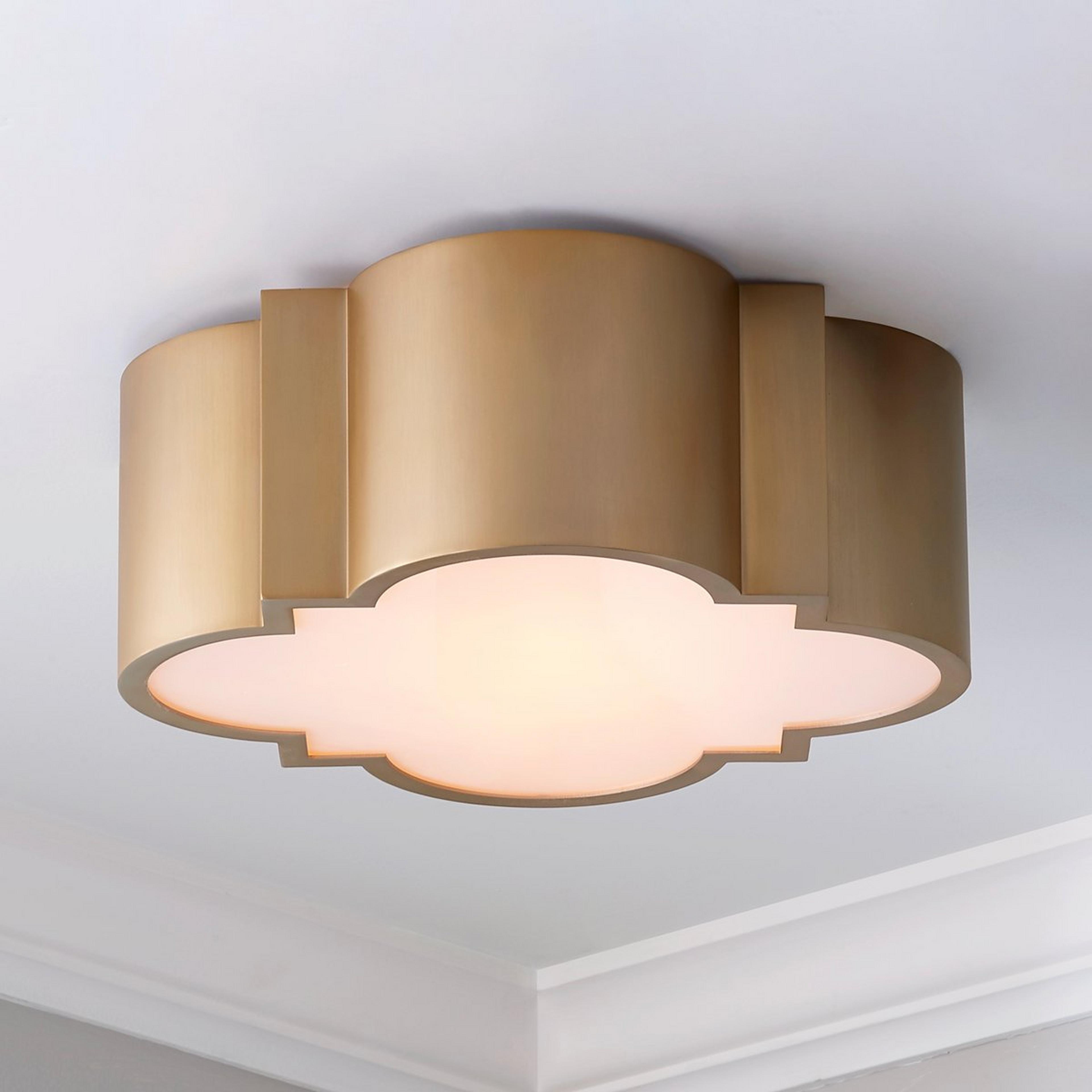 A Quatre Crest Ceiling Light with Antique Brass color