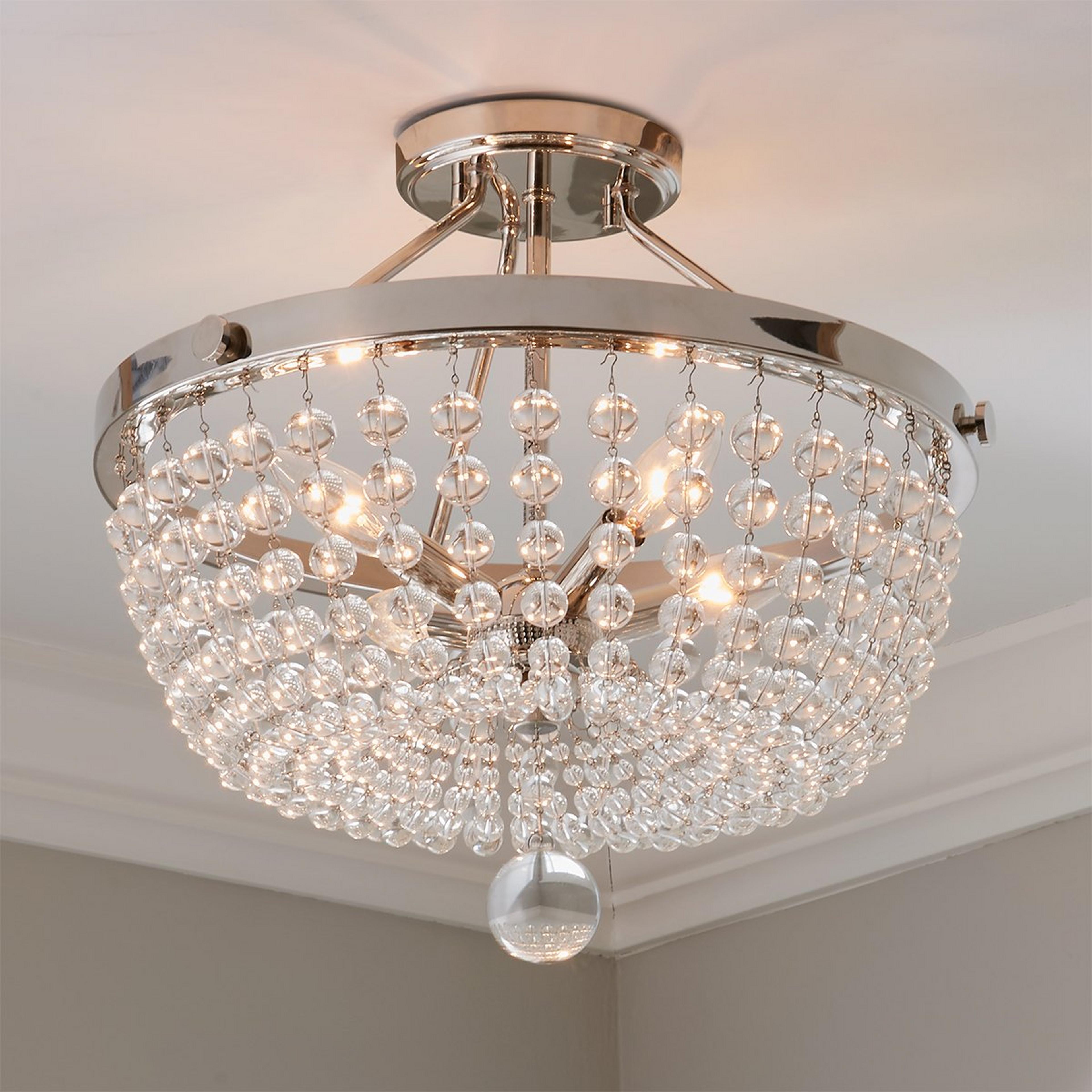 A Lucent Crystal Semi-Flush Ceiling Light with undefined color