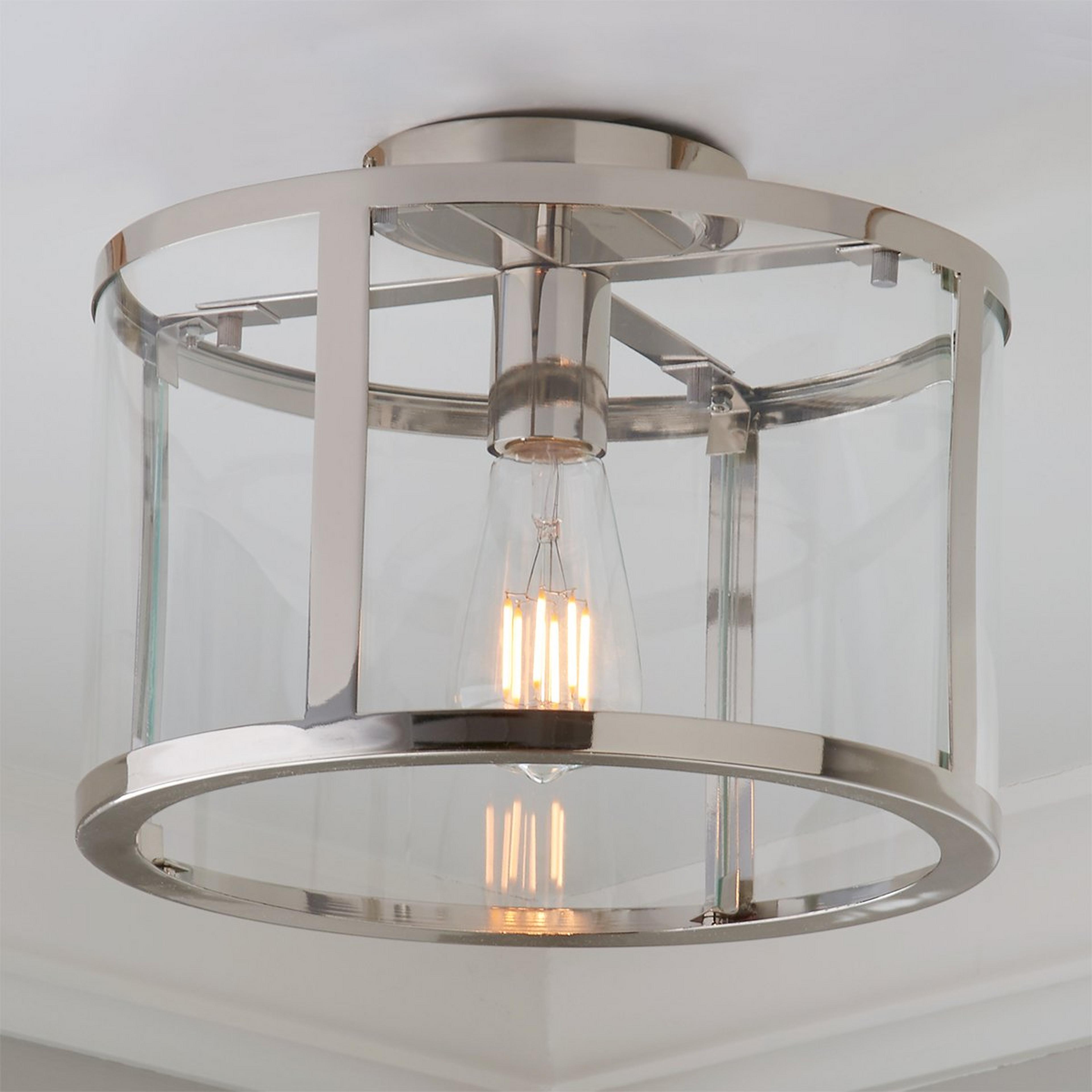 A Piedmont Ceiling Light - Small with Polished Nickel color