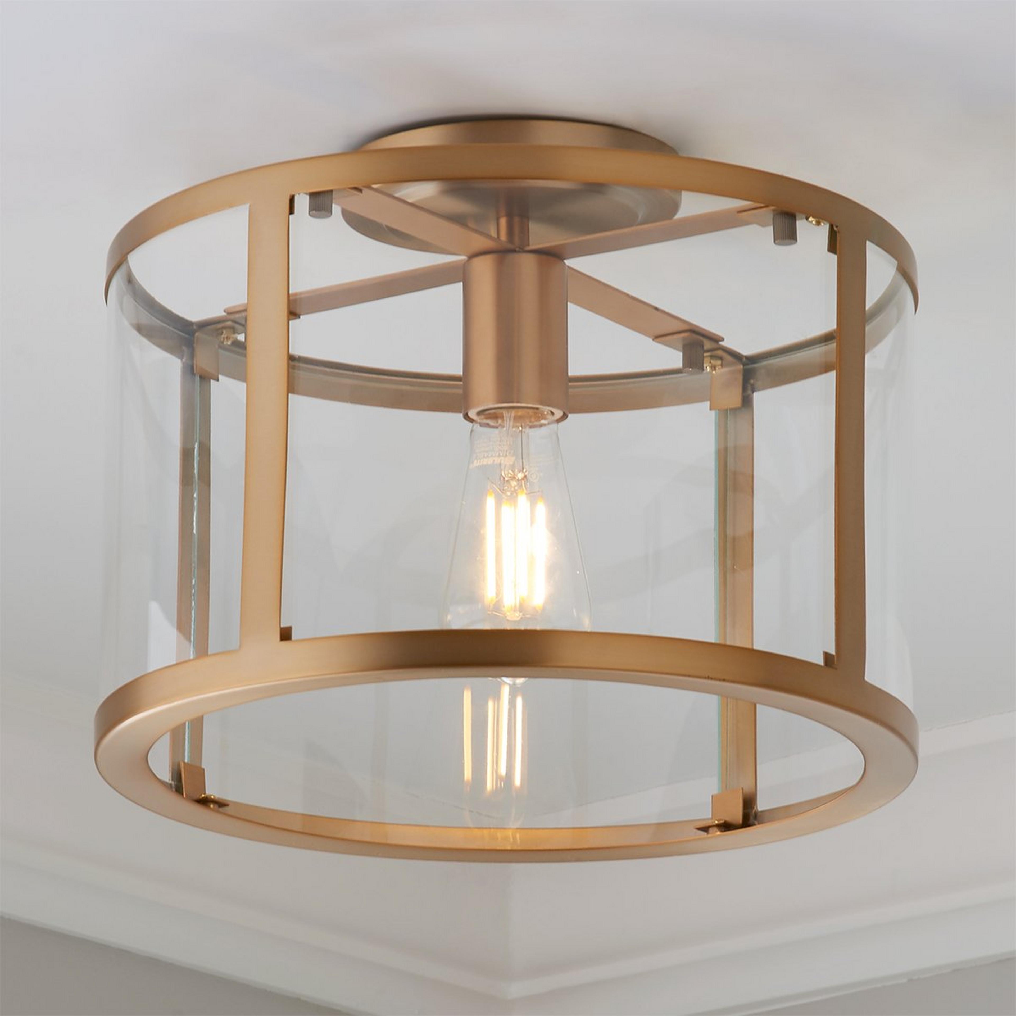 A Piedmont Ceiling Light - Small with Satin Brass color